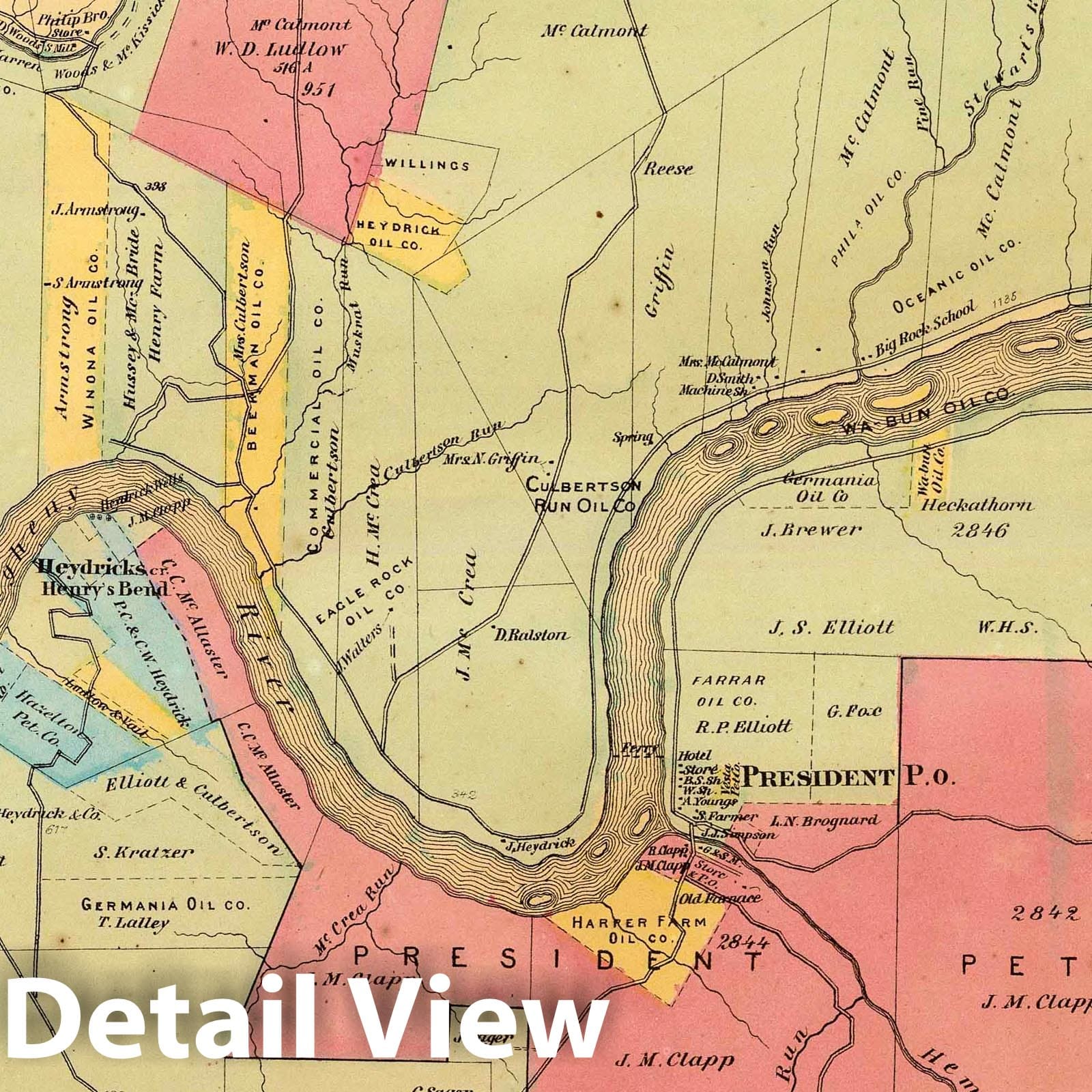 President Township, Venango County, Pennsylvania 1865 Historical Map Print