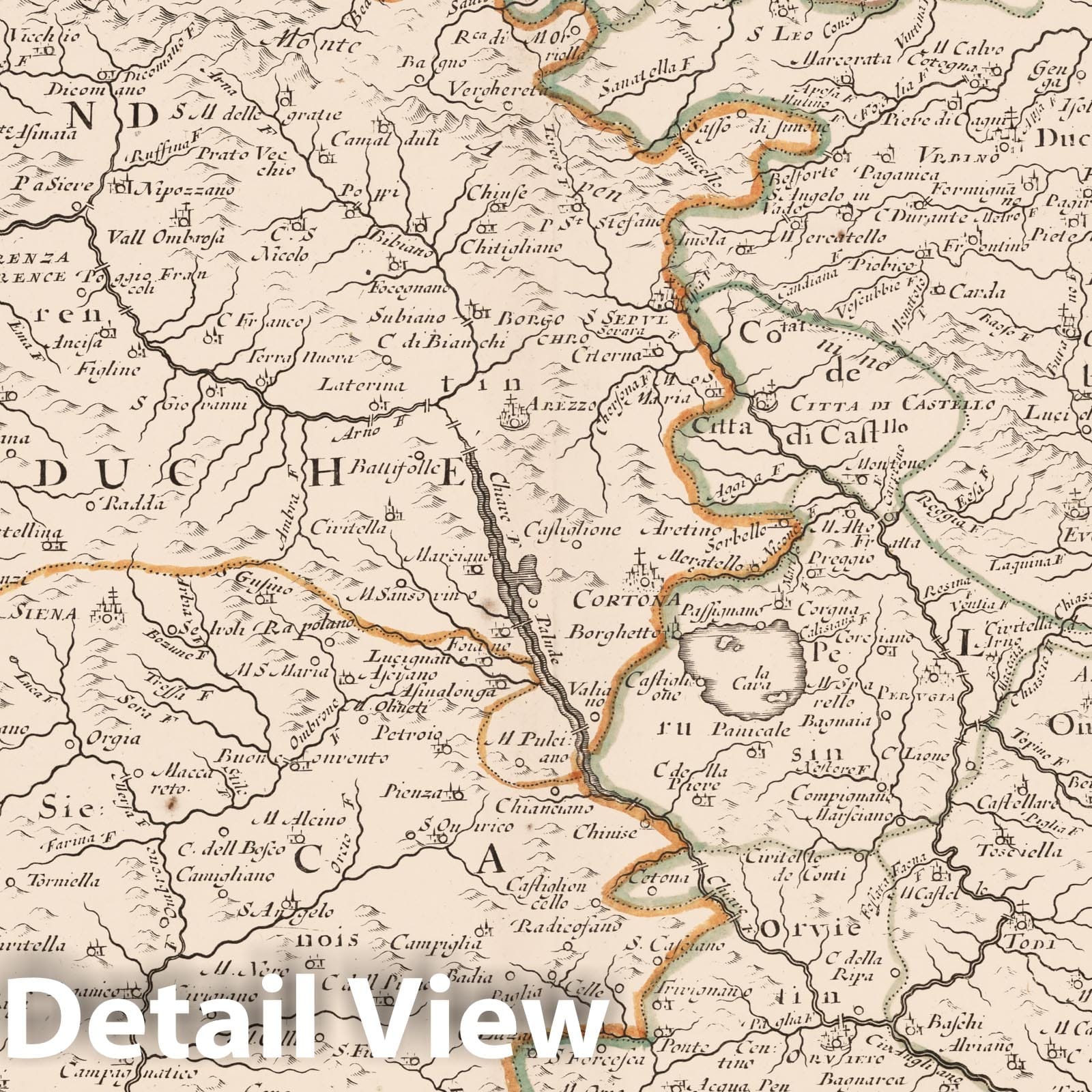 Historic Map - 1703 States of the Church and Tuscany, Italy. - Vintage Wall Art