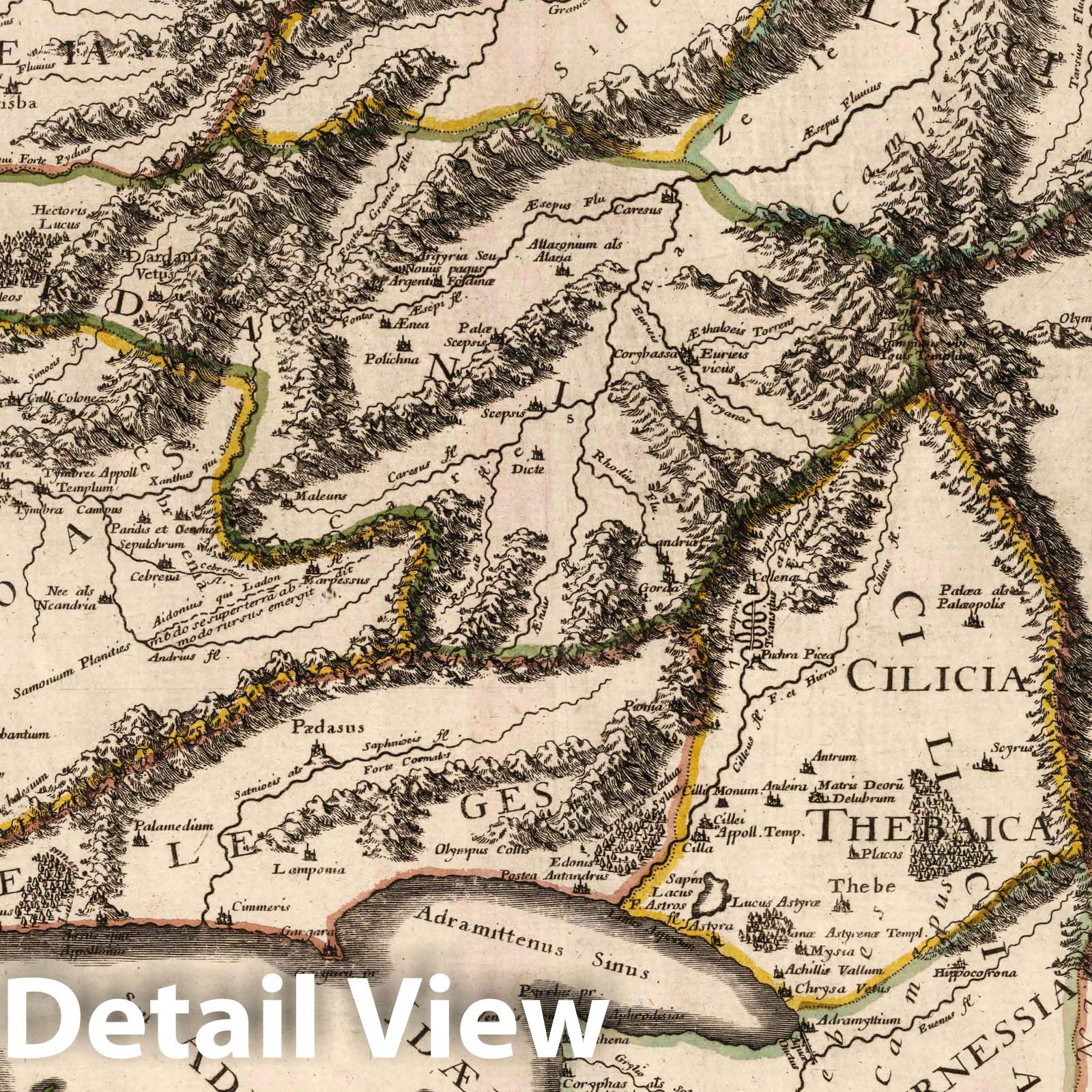 Trojan Kingdom, Turkey 1697 Historical Map Print