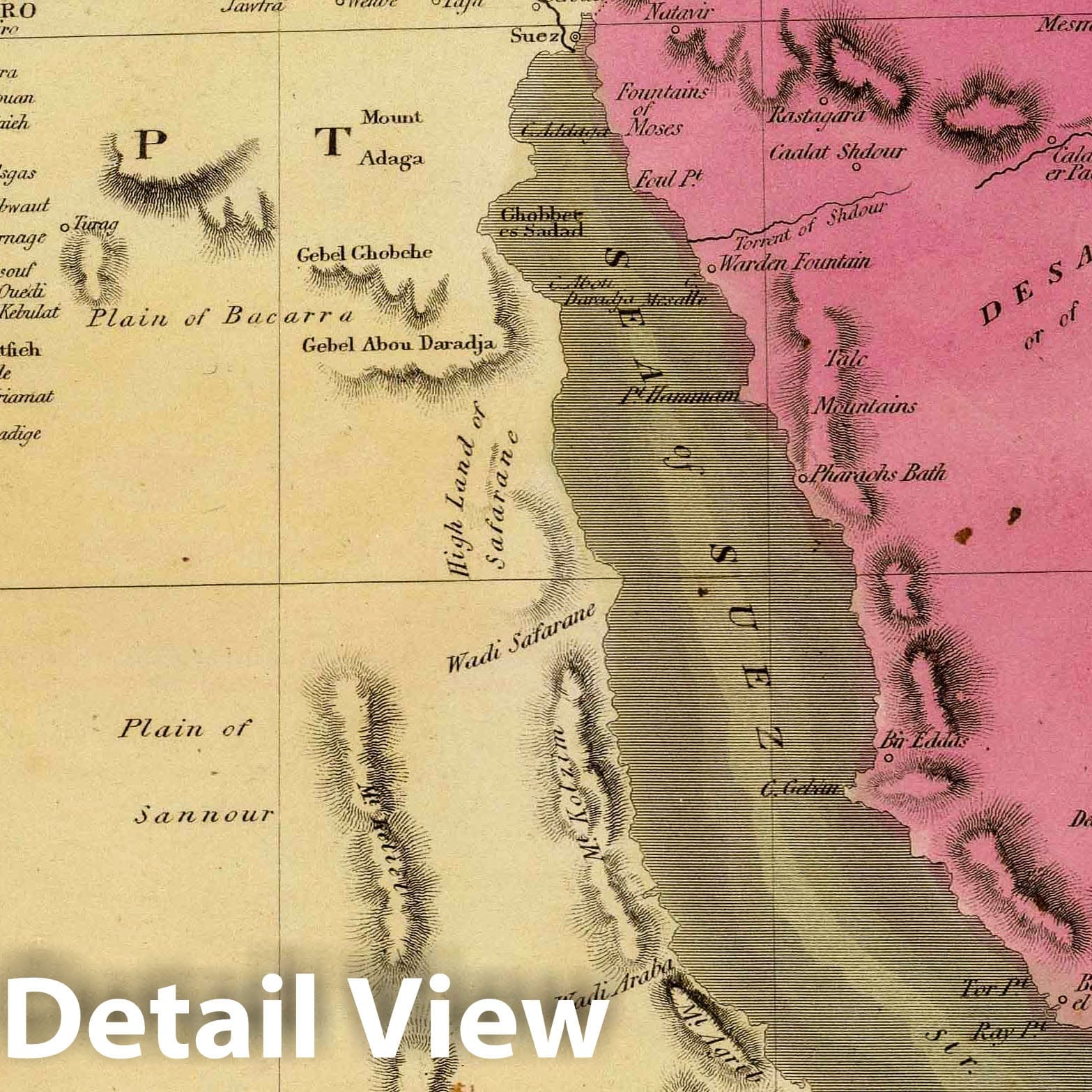 Egypt - Railroad Map, 1840 - Historical Map Print