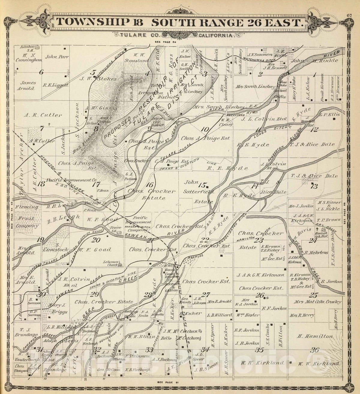 Historic Map : 1892 T.18S R.26E. - Vintage Wall Art