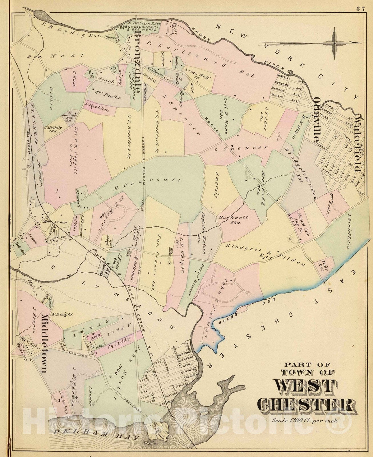 Historic Map : 1881 West Chester. - Vintage Wall Art