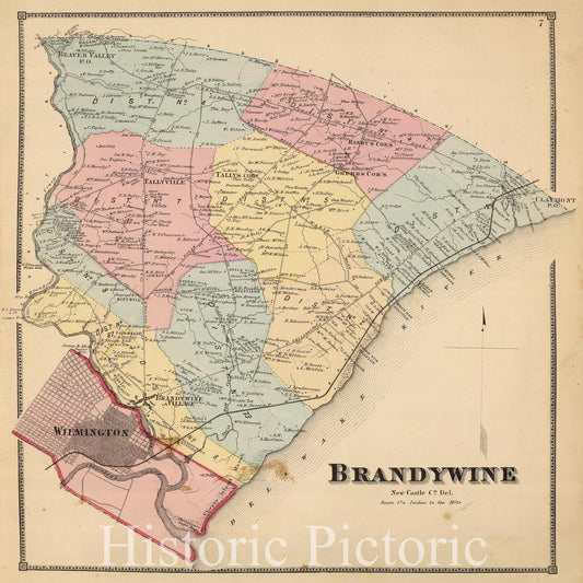 Brandywine Hundred, New Castle County, Delaware - Railroad Map, 1868