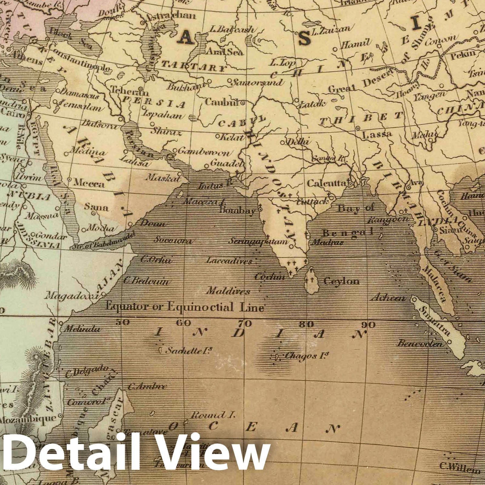 Eastern Hemisphere - Railroad Map, 1848 - Greenleaf's Universal Atlas