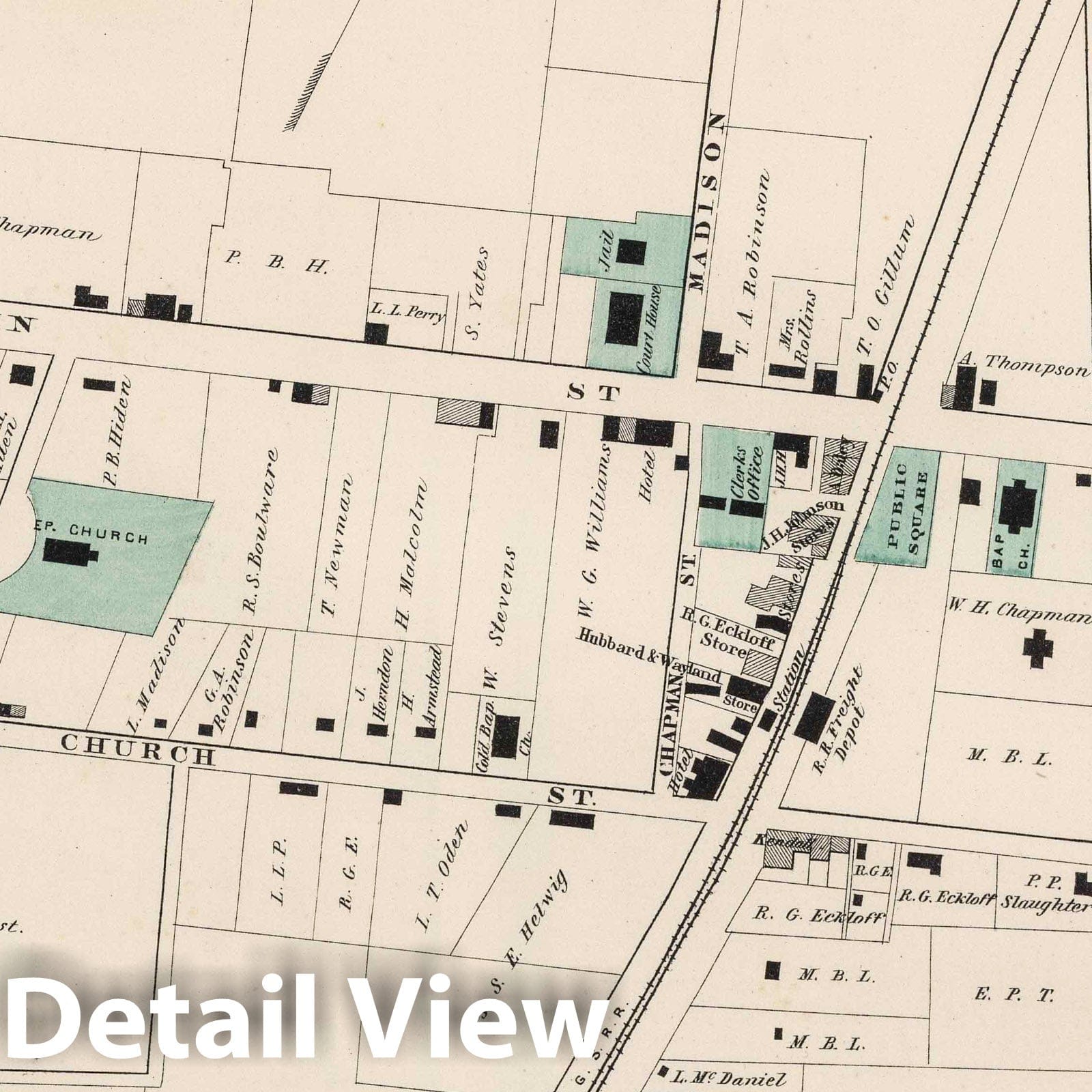 Orange Court House, Orange County, Virginia - Property Map, 1878