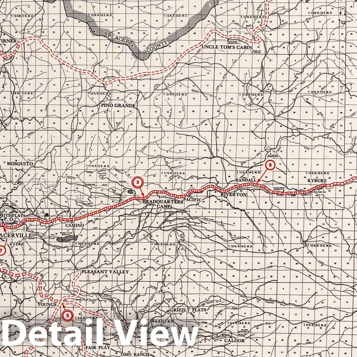 Eldorado County, California - Road Map, 1935