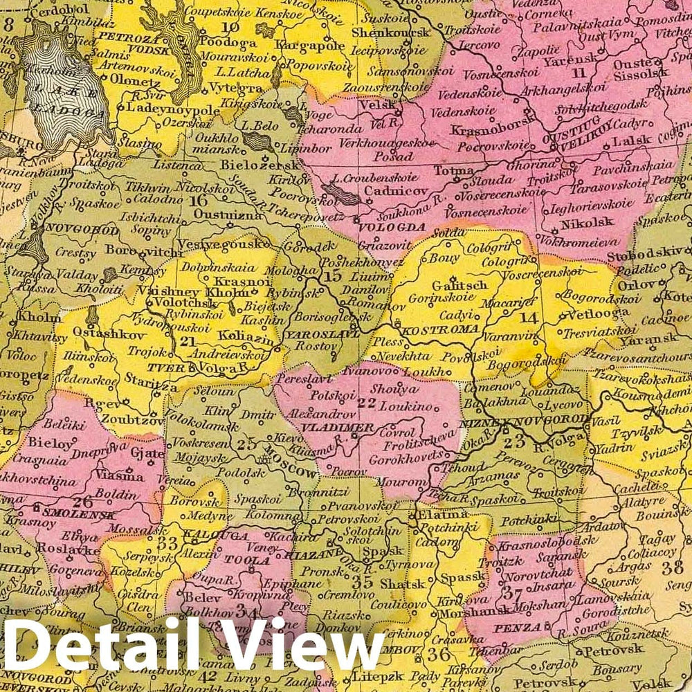 Historic Map : 1846 Russia in Europe : Vintage Wall Art