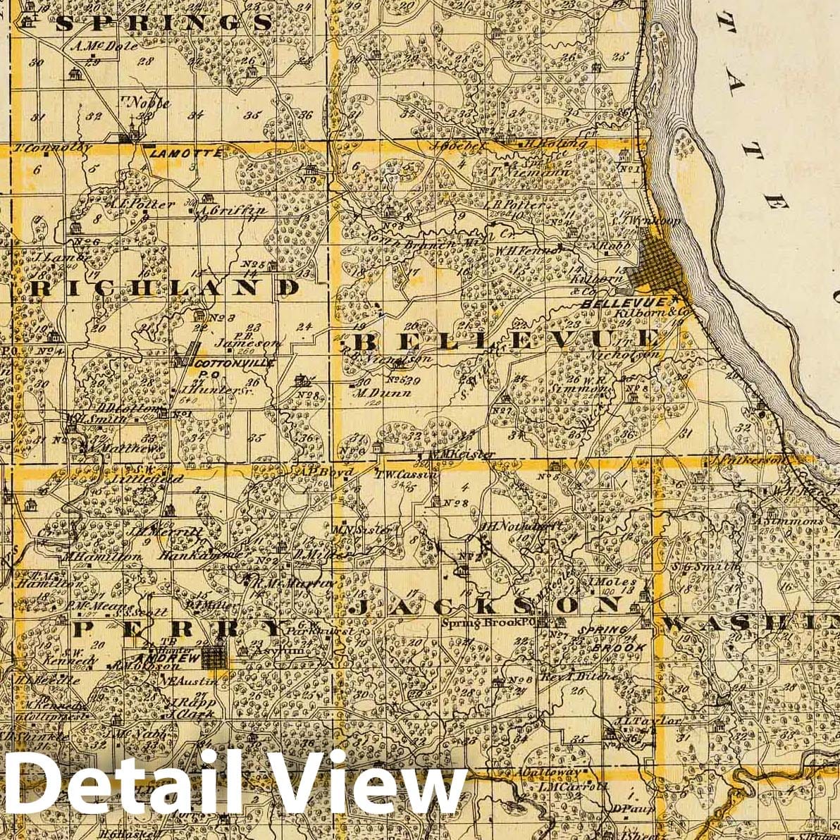Jackson County, Iowa - Railroad Map, 1875 - Historical Map Reproduction