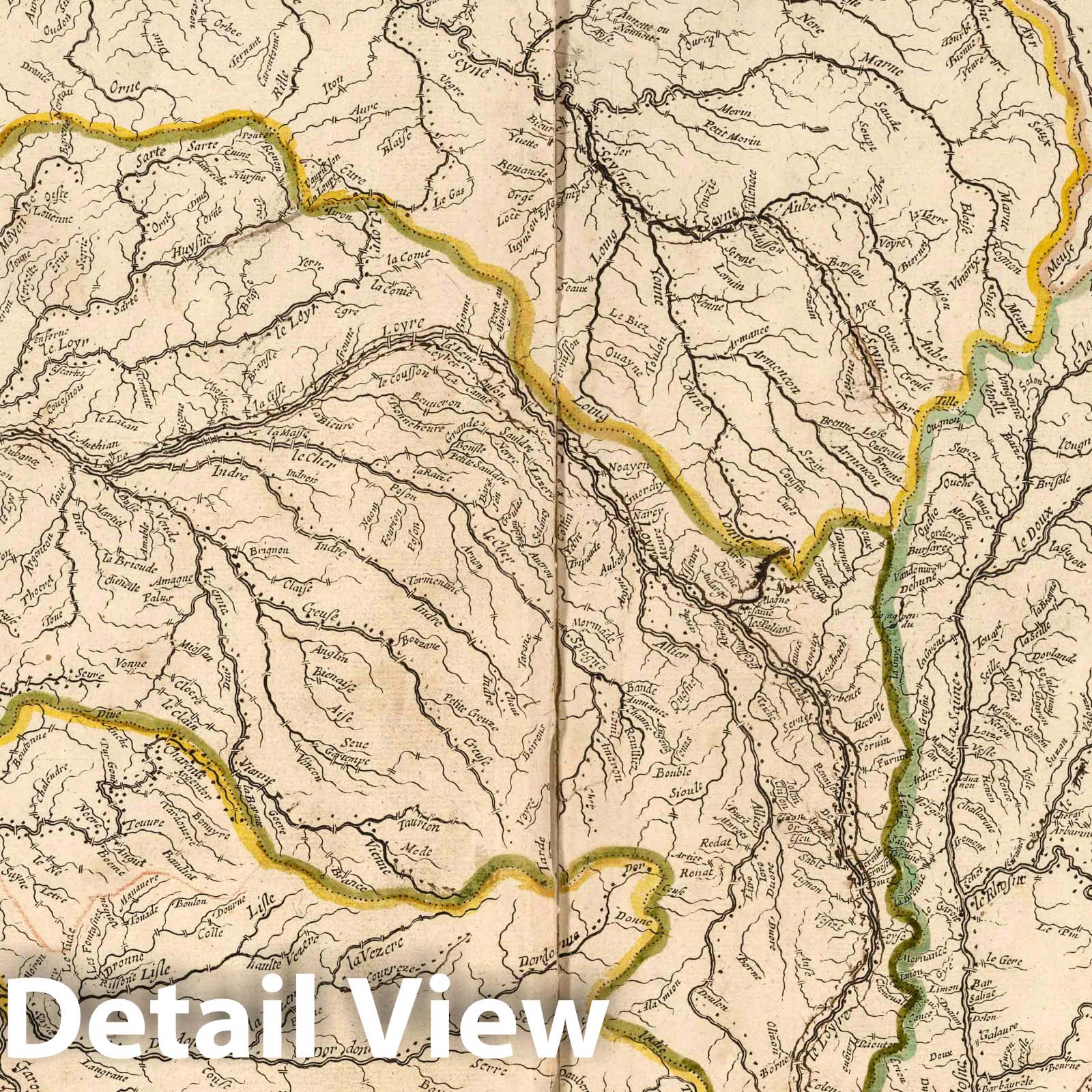 Rivers of France, 1641 - Historical Map Print