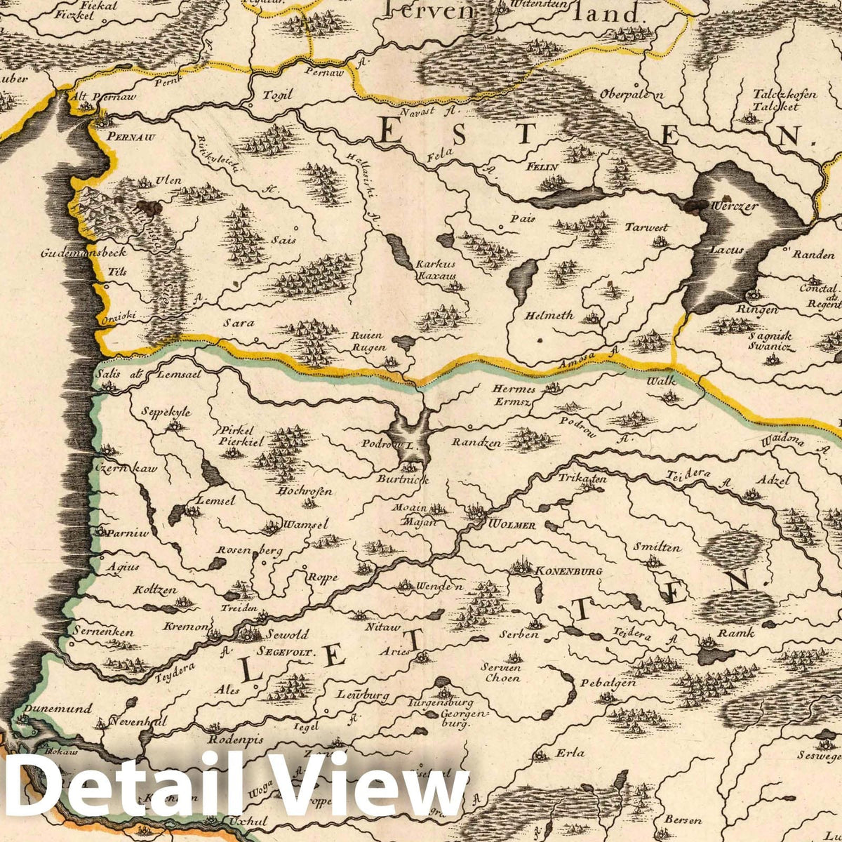 Livonia, 1663 - Historical Map Print from Sanson's Atlas