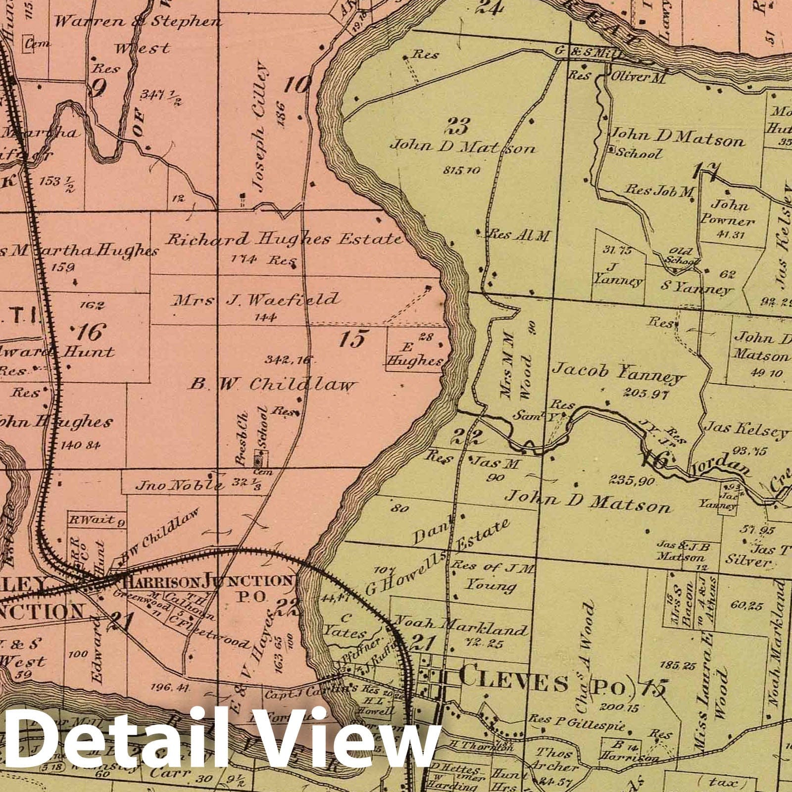 Historic Map : 1869 White Water, Miami. - Vintage Wall Art