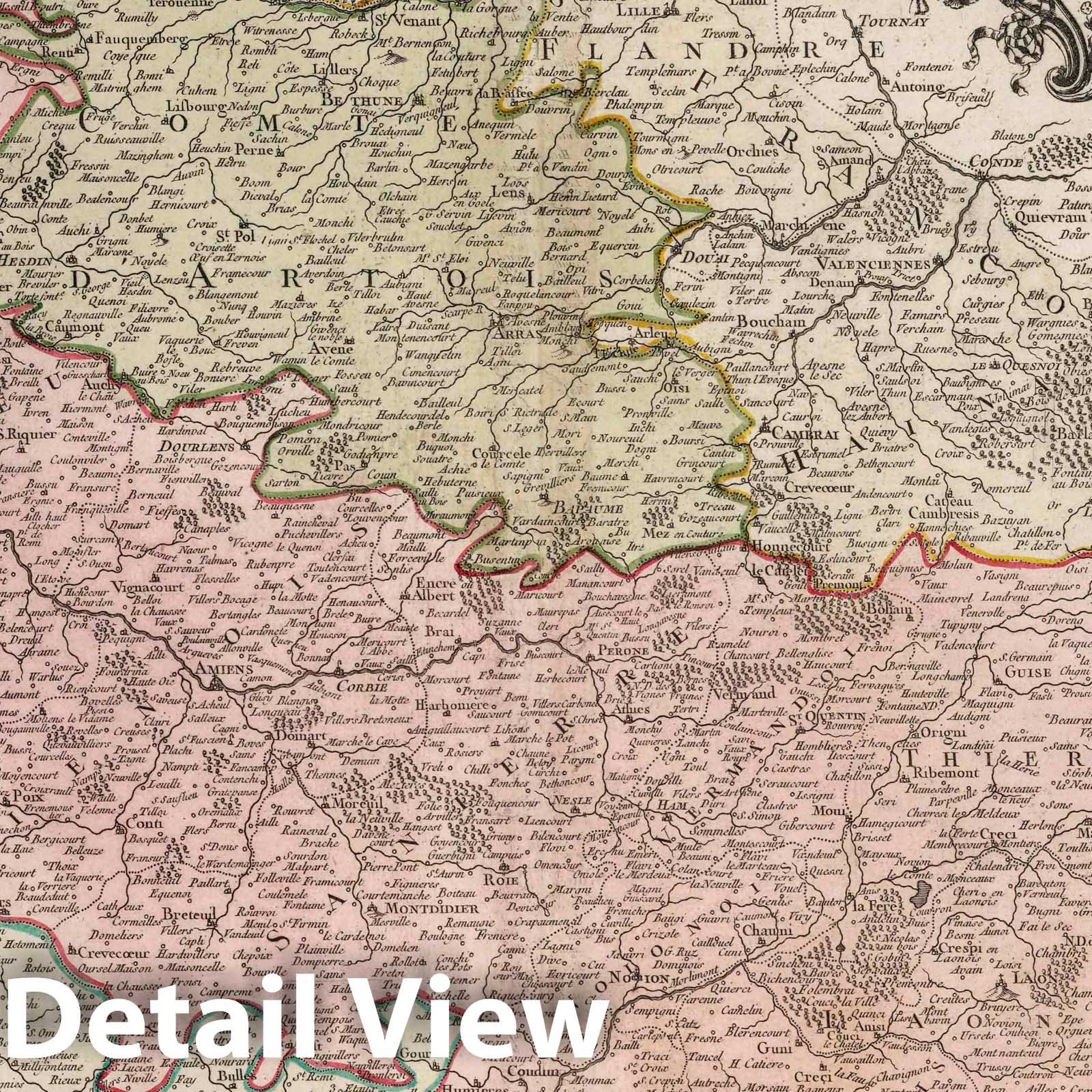 Picardie and Artois, France - River Map, 1775 - Historical Map Print