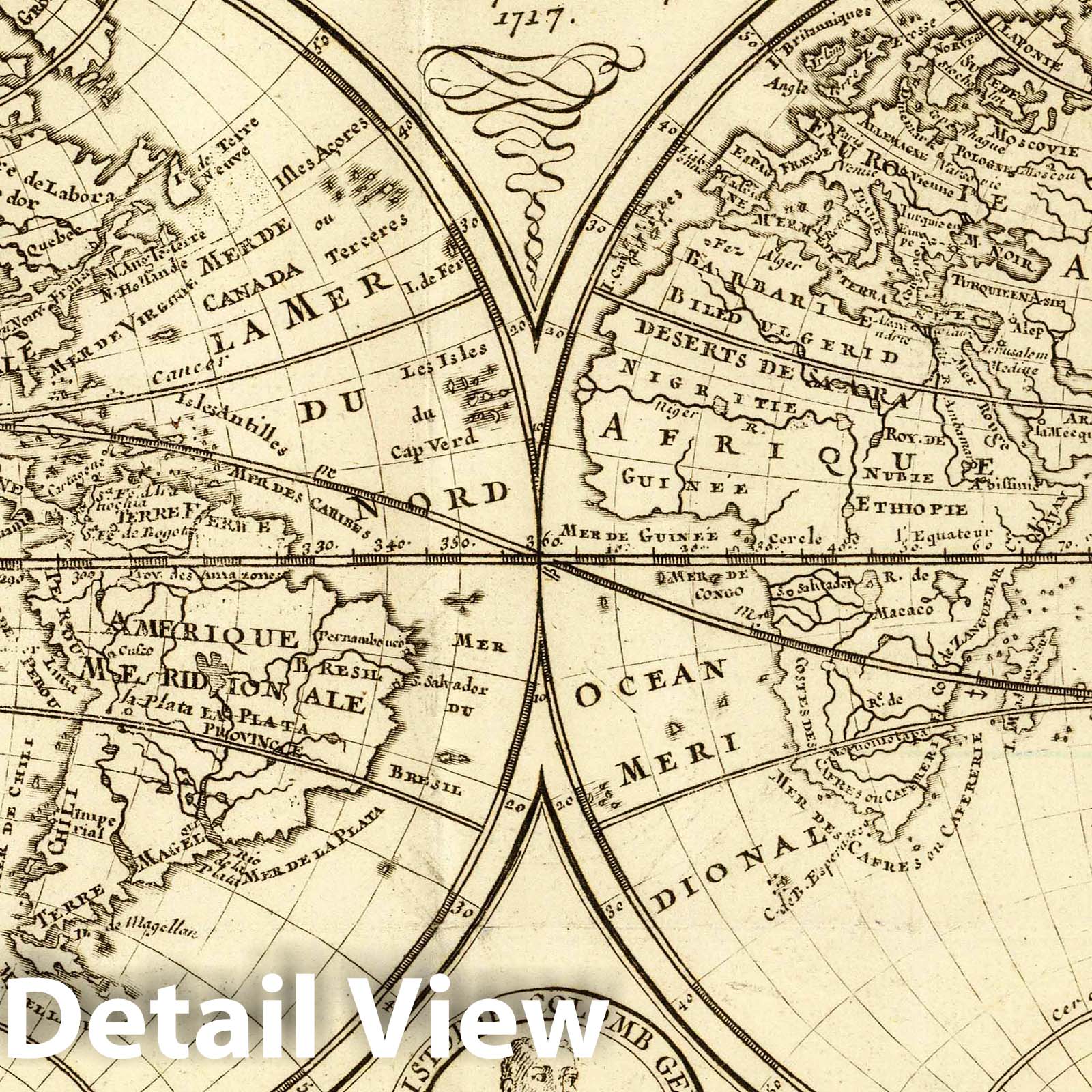 Map of the World, 1717 - Historical Map Reproduction