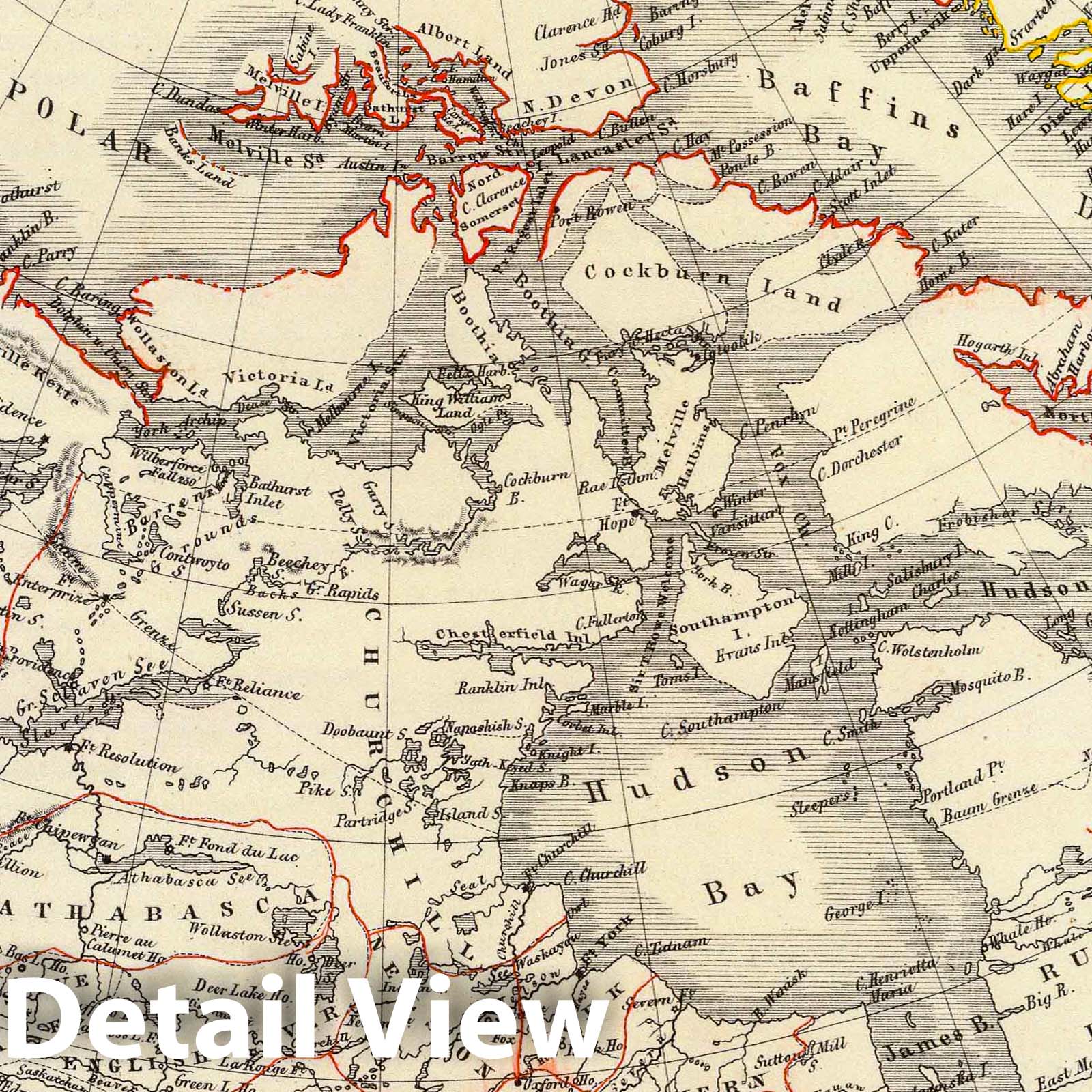 British North America - Road Map, 1854 - Historical Map Print