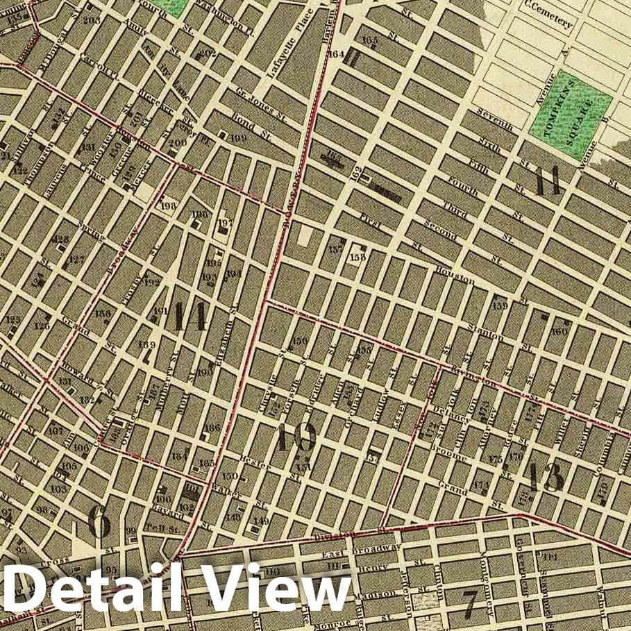 New York City, 1836 - Historical Map Print