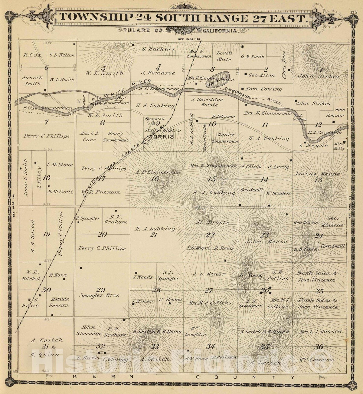 Historic Map : 1892 T.24S R.27E. - Vintage Wall Art