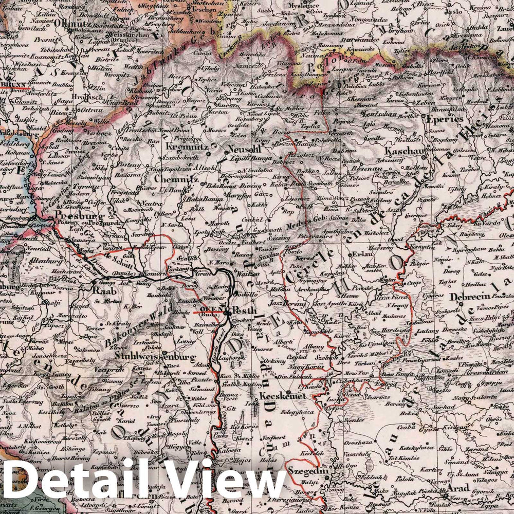 Historic Map : Austria, 1834 40. Allemagne du Sud-Est du Empire d'Autriche. , Vintage Wall Art