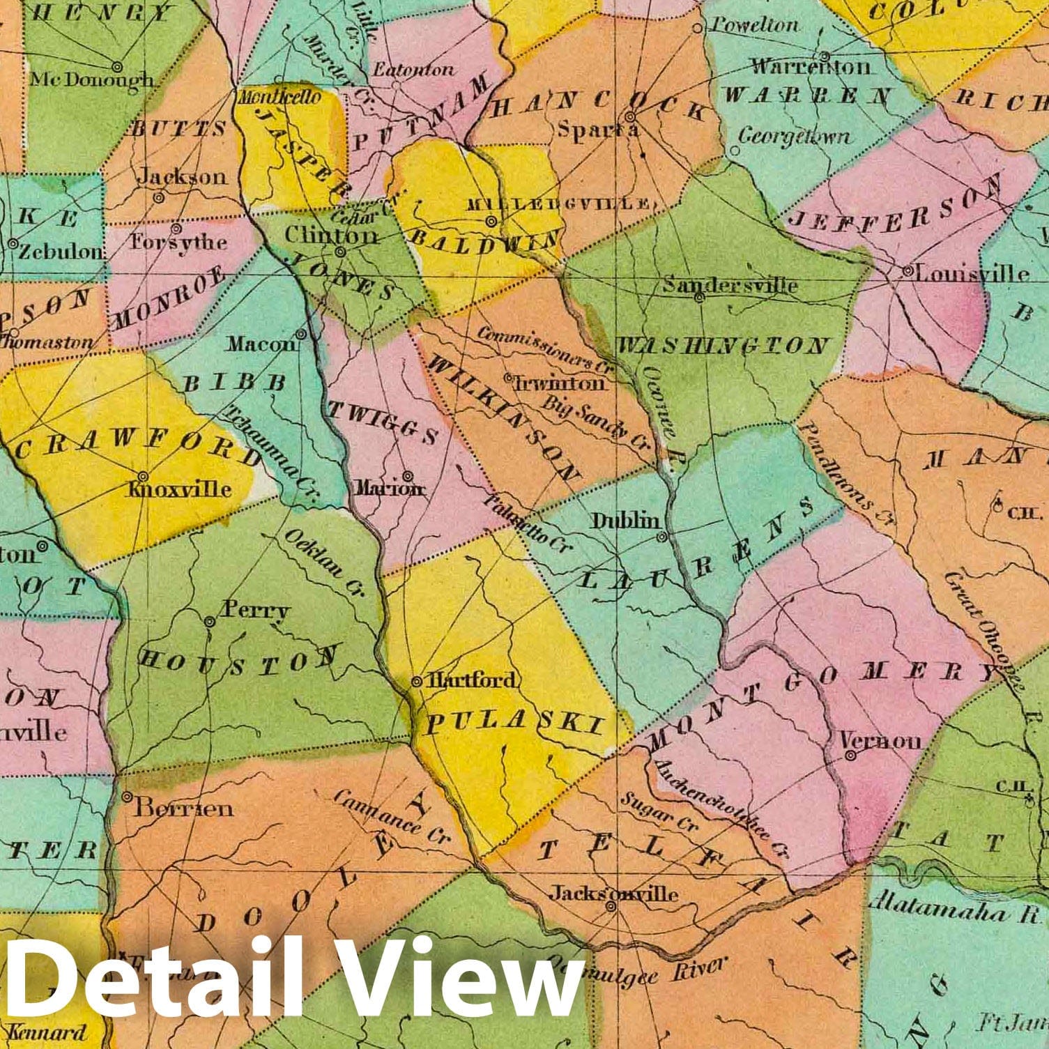 Historic Map : 1835 Georgia : Vintage Wall Art