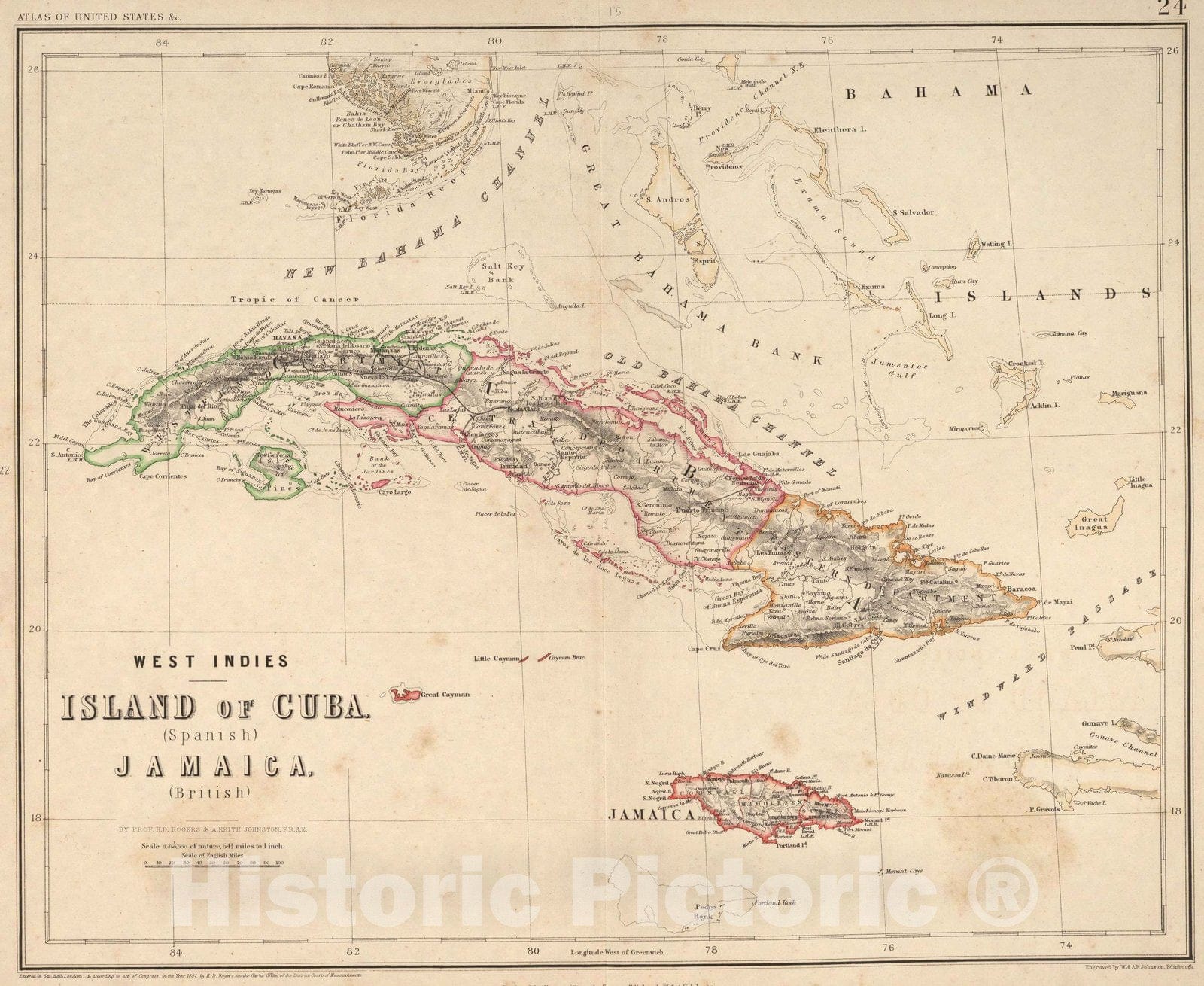 Historic Map : 1857 West Indies. v1 - Vintage Wall Art
