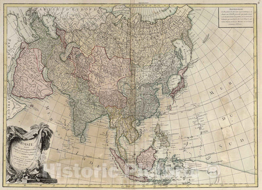 Historic Map : 1760 L'Asie, divisee en ses principaux etats - Vintage Wall Art
