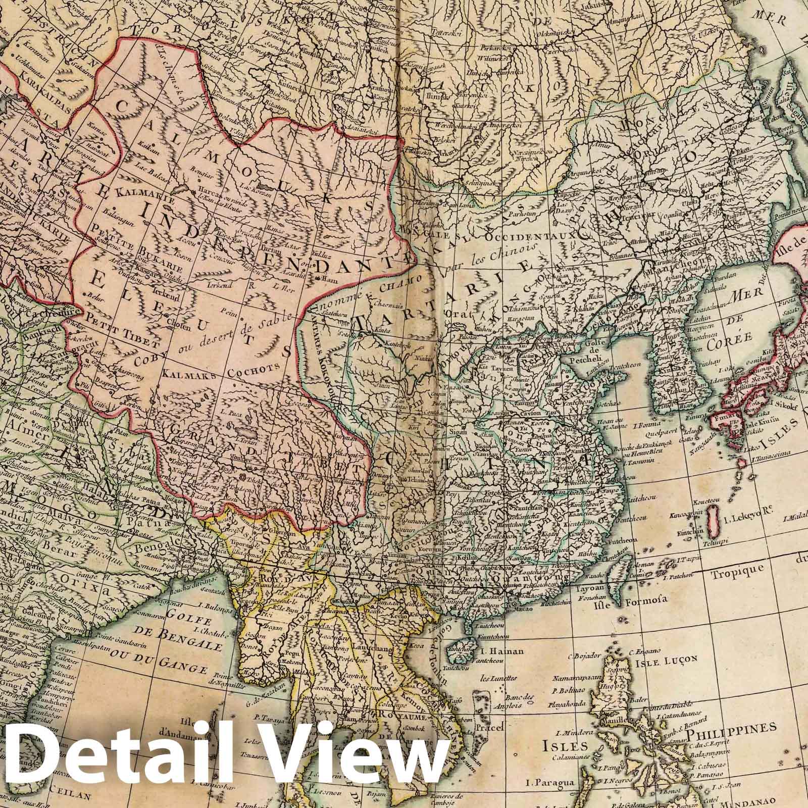 Asia - River Map, 1760 - Historical Map Print