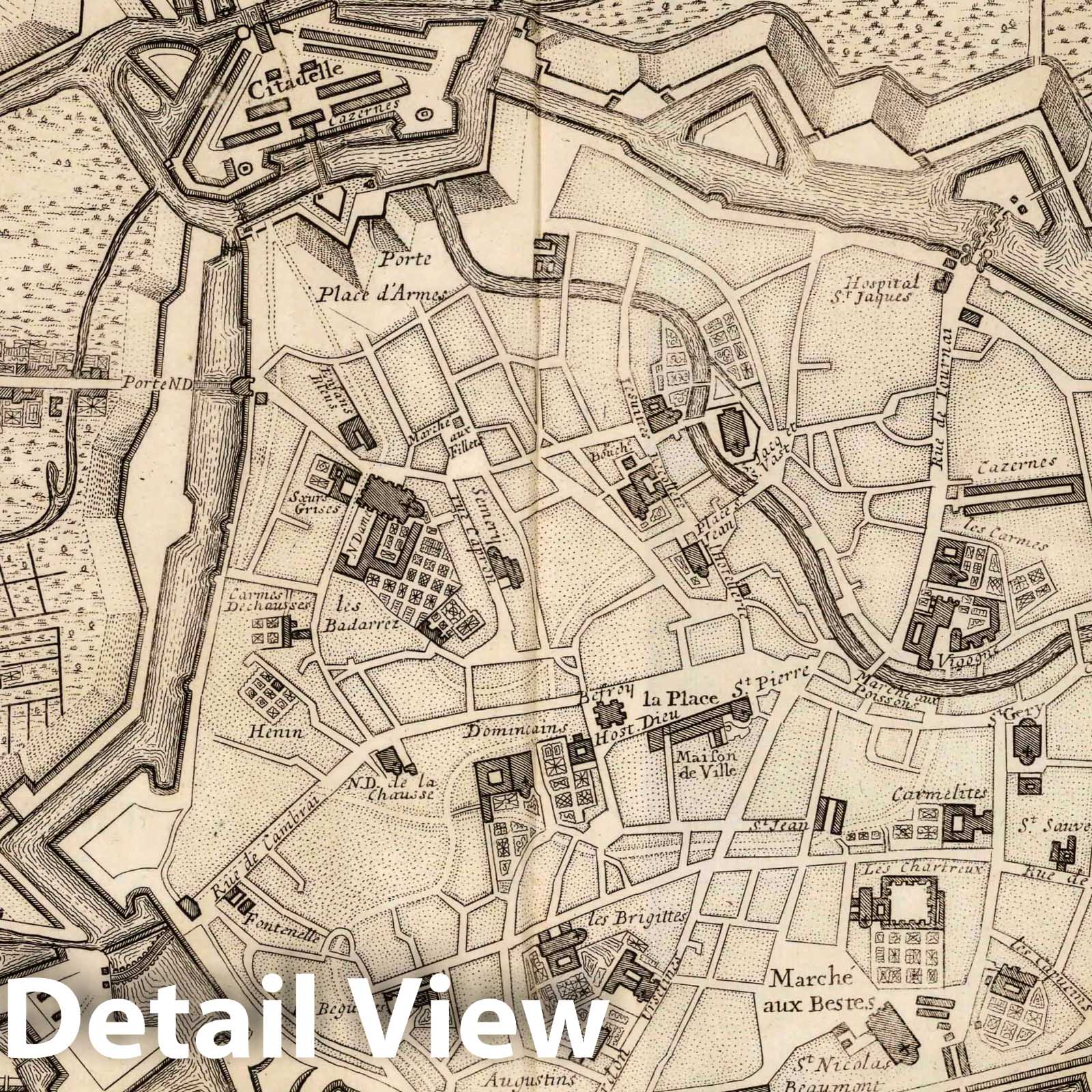 Valenciennes, France - Plan No. 68, 1709 - Historical Map Print