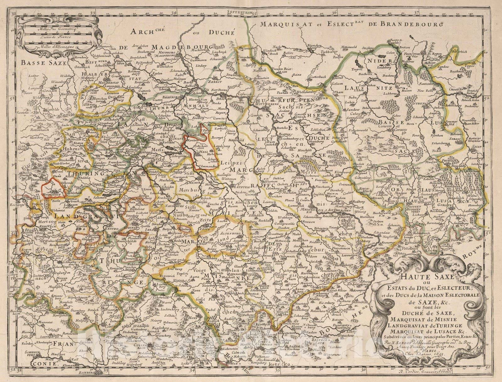Historic Map : 1655 Upper Saxony, Germany. - Vintage Wall Art