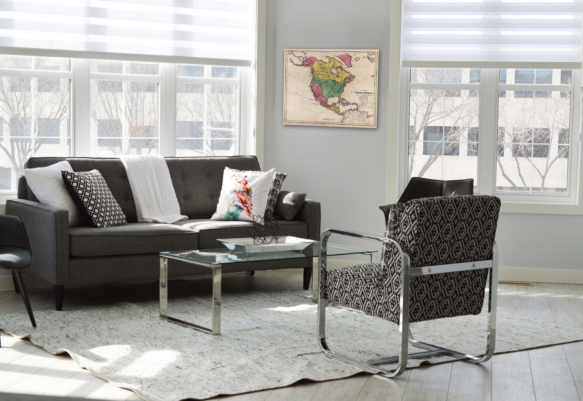 Historic Map : School Atlas - 1845 Political Map Of North America - Vintage Wall Art