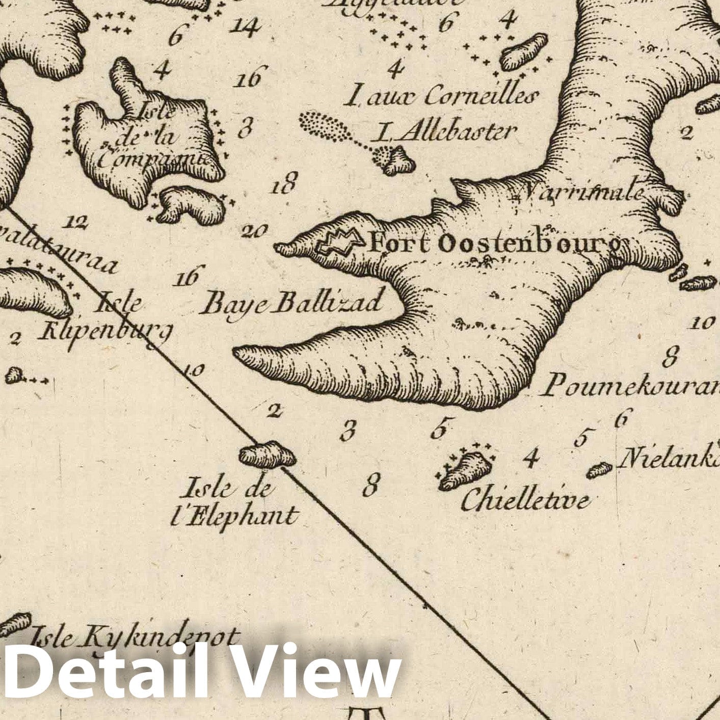 Trinquemale Bay, Sri Lanka - Nautical Chart, 1764 - Bellin Historical Map Print