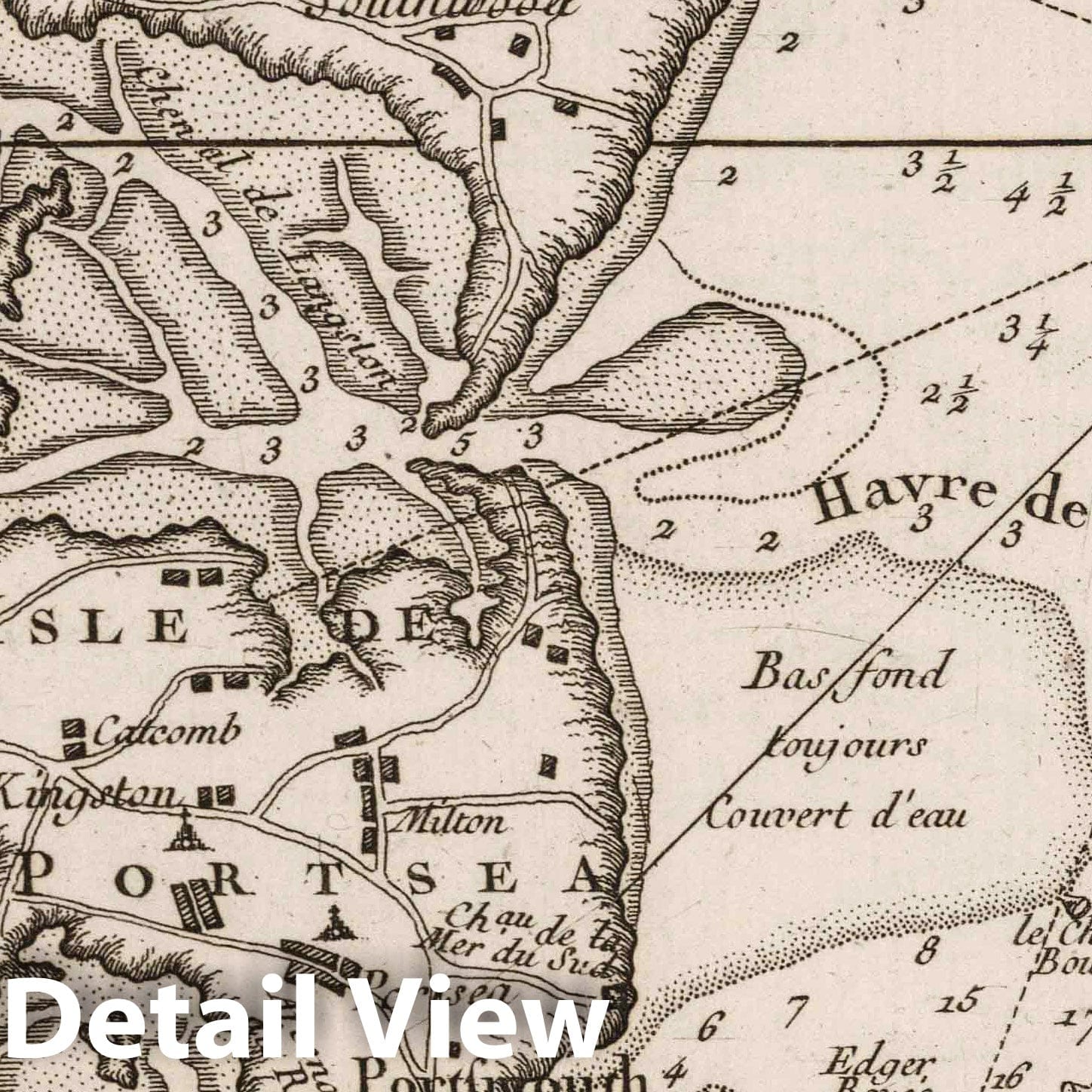 Plan de Portsmouth - 1764 Nautical Chart by Bellin