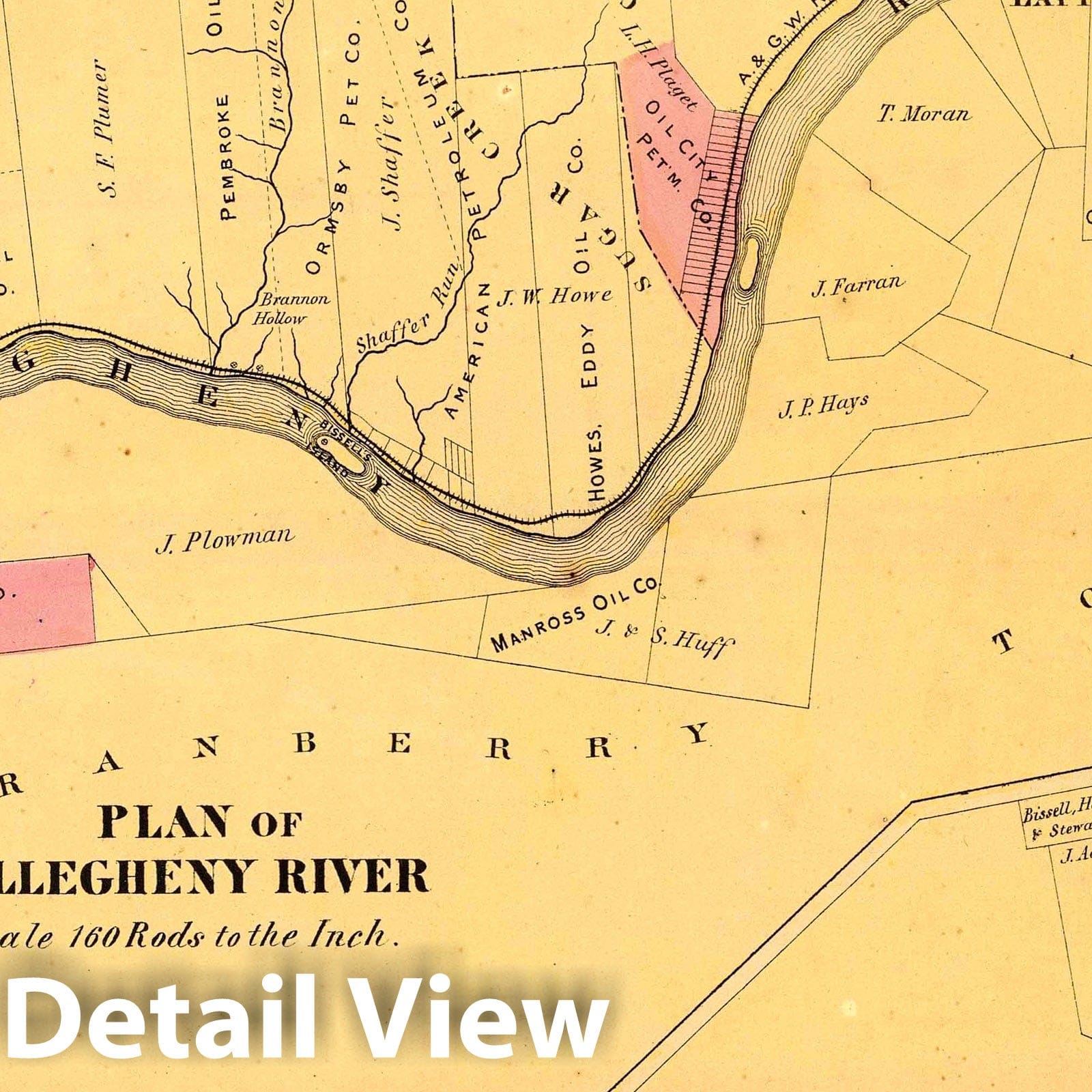 Allegheny River, Pennsylvania - Oil, 1865 - Historical Map Print