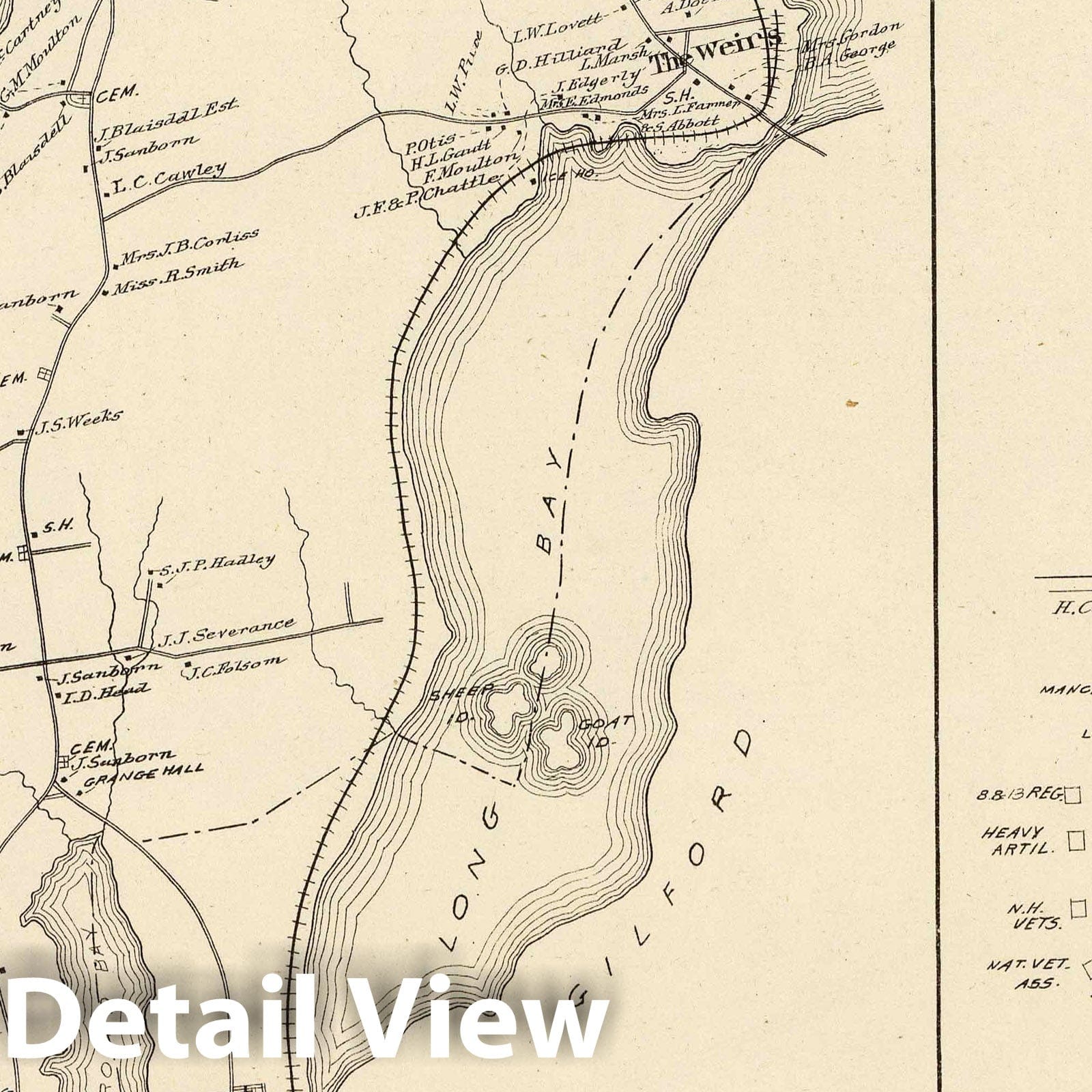 Laconia and The Weirs, Belknap County, New Hampshire - 1892 Railroad Map