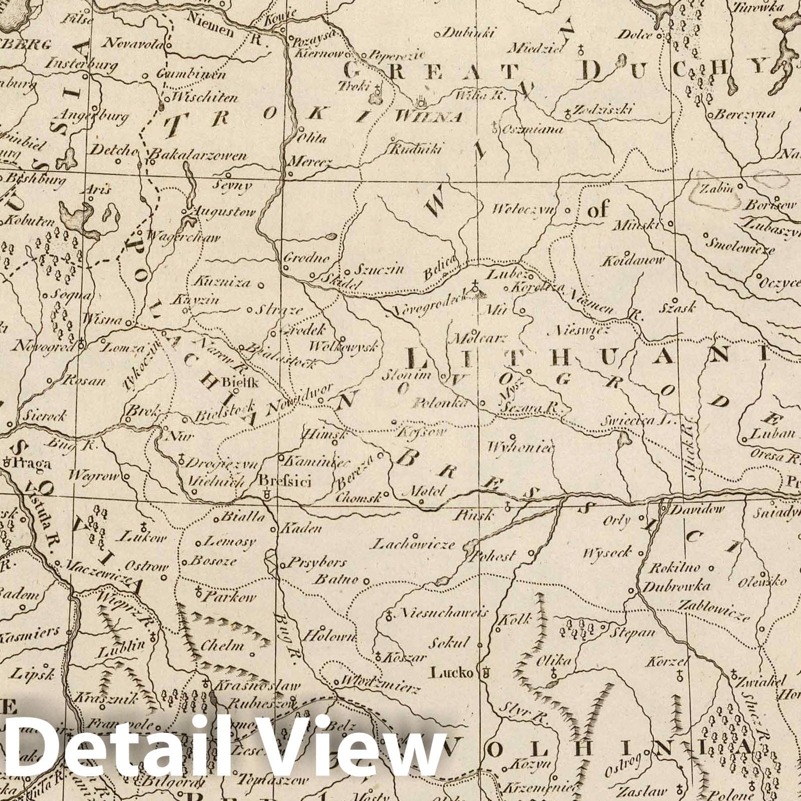 Poland Showing the Claims of Russia, Prussia & Austria, 1811 - Historical Map Print