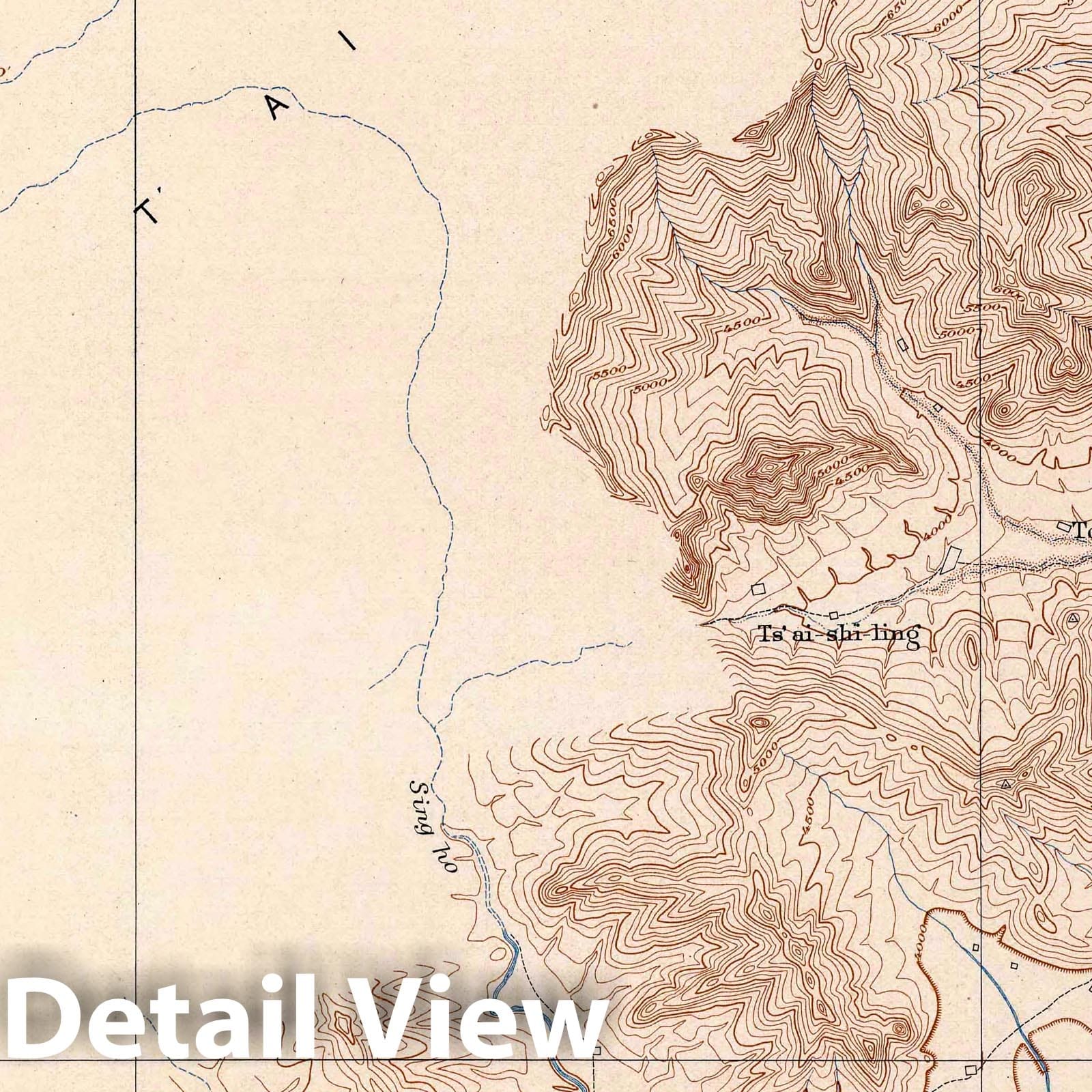 Wu-Tai-Hien Sheet, China - Geologic Map, 1906 - Historical Map Print