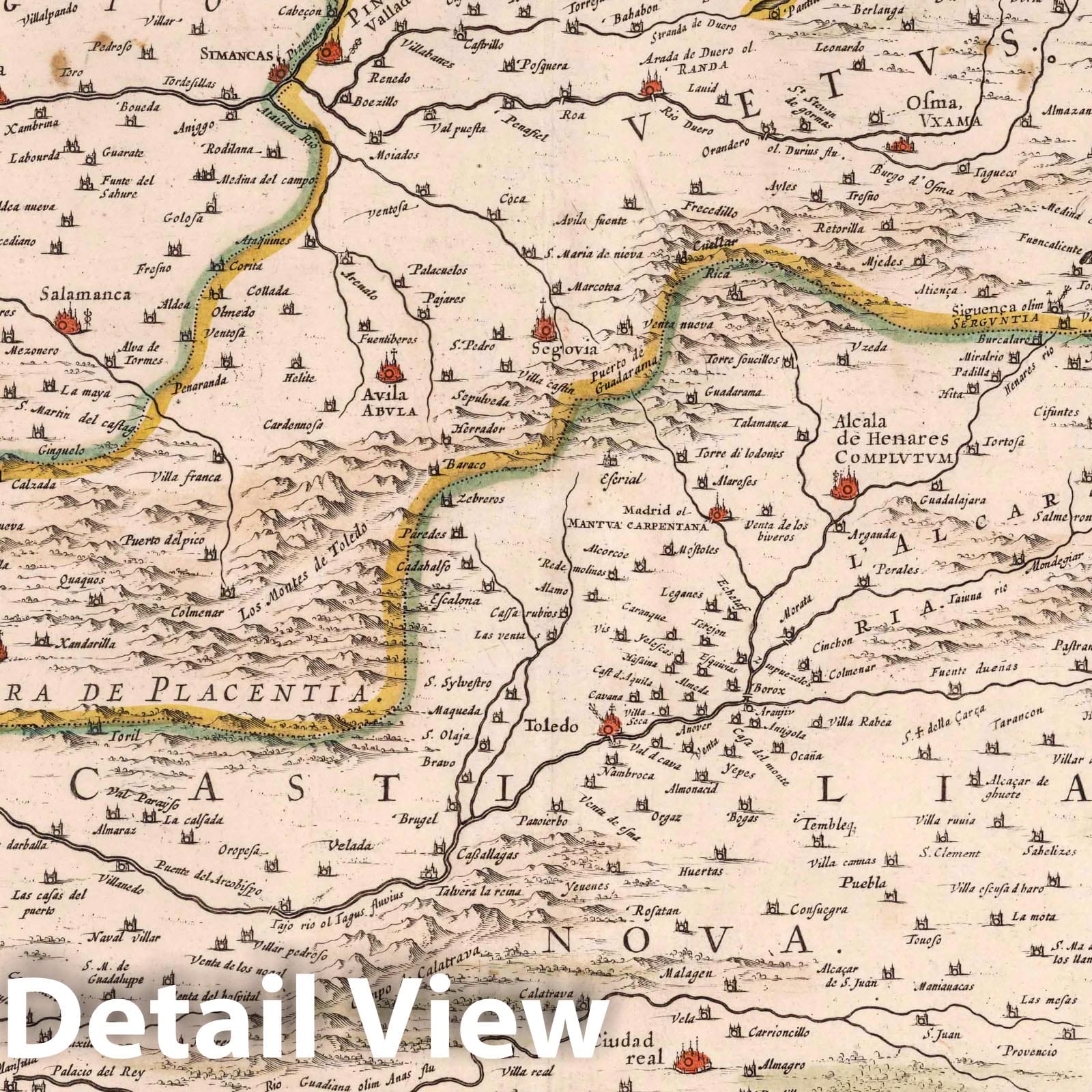 New Map of Both Castiles, 1682 - Historical Map Reproduction