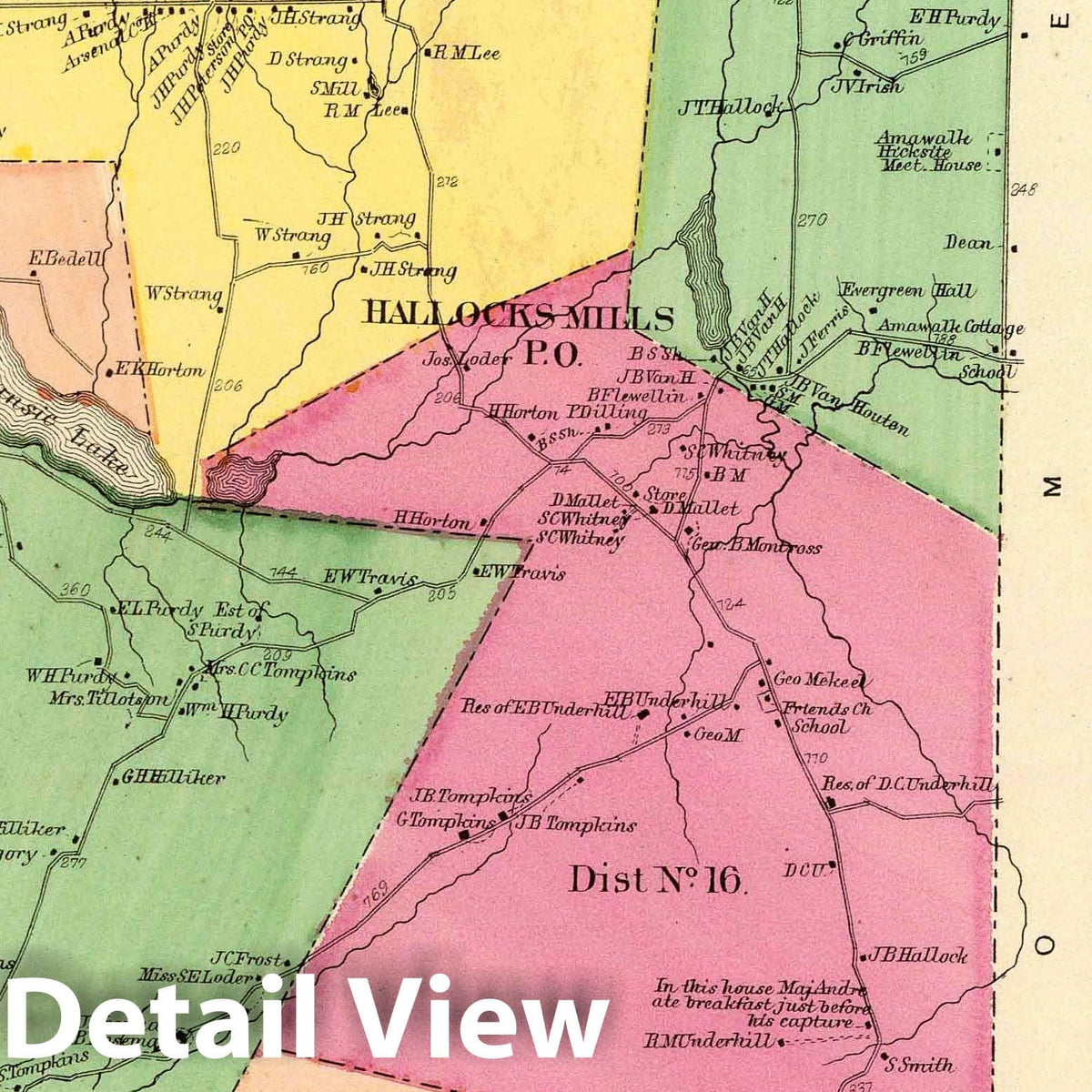 Yorktown, Westchester County, New York 1868 Historical Map Print