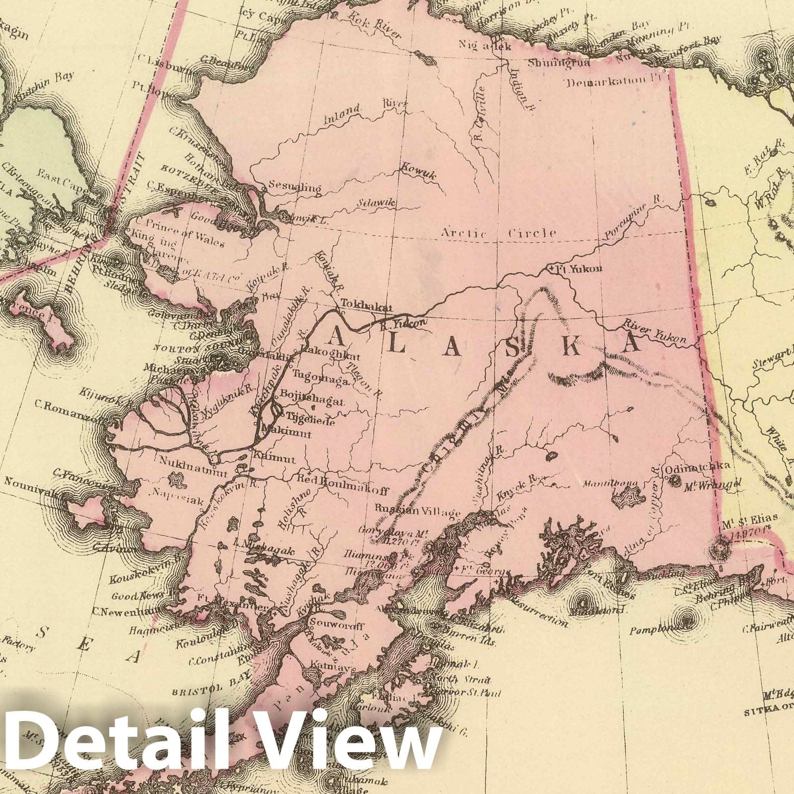 Northwestern America: Alaska, British Columbia, Yukon - River Map, 1884