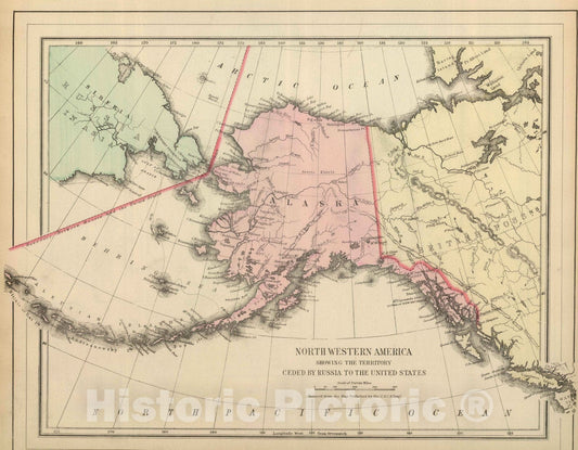 Historic Map : 1886 NW America. - Vintage Wall Art