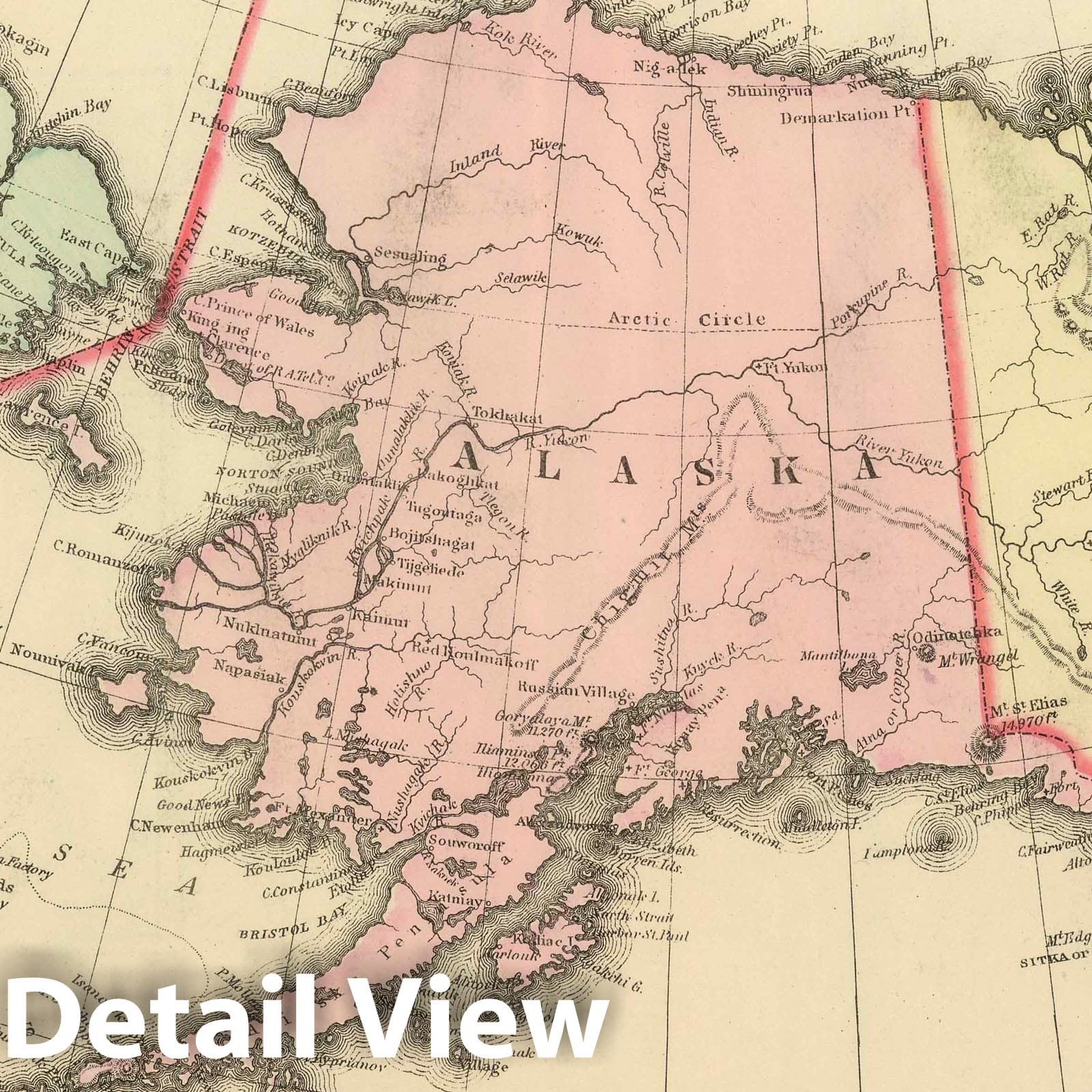 Northwestern America, Alaska, British Columbia, and Yukon - River Map, 1886
