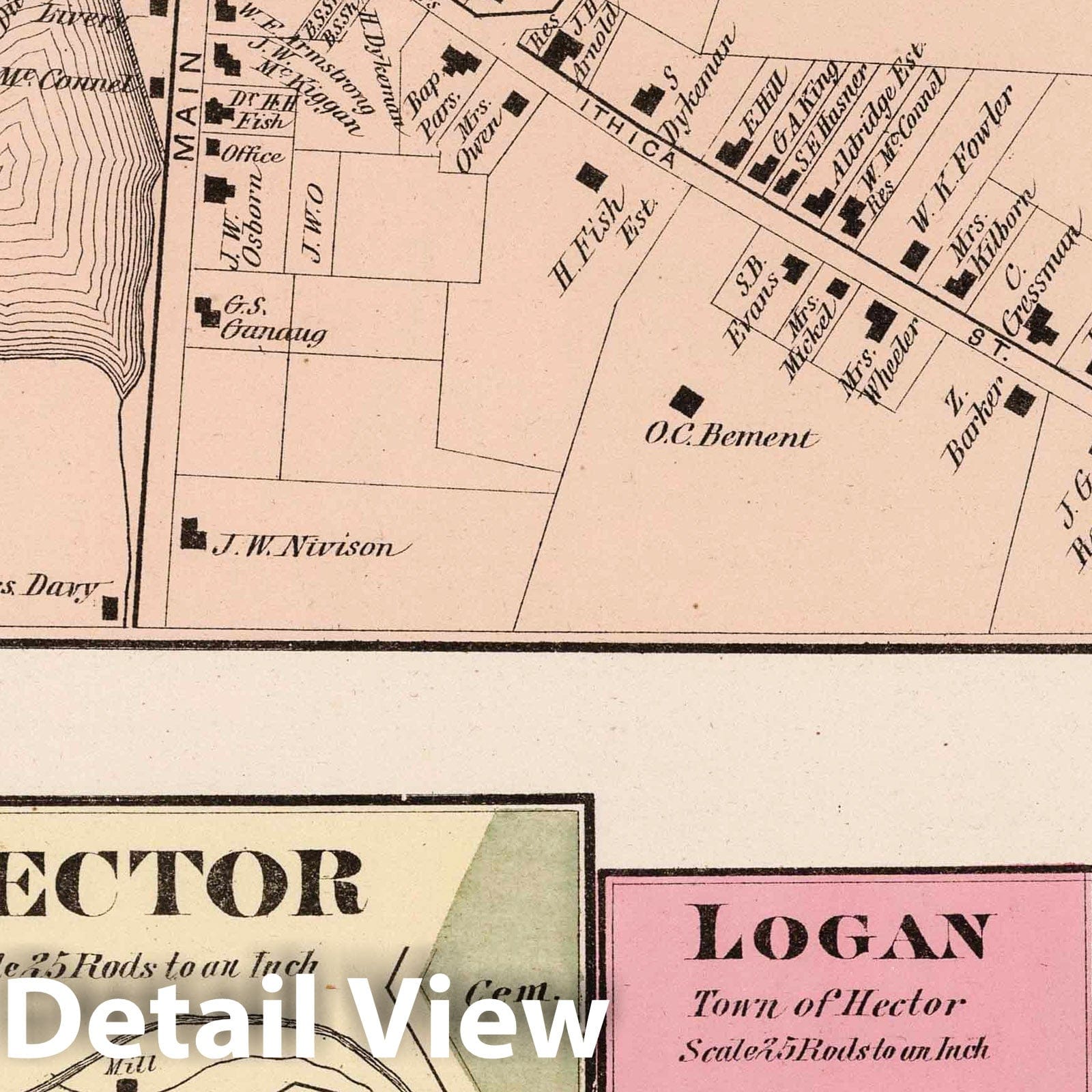 Mecklenburg Township, Schuyler County, New York - Property Map, 1874