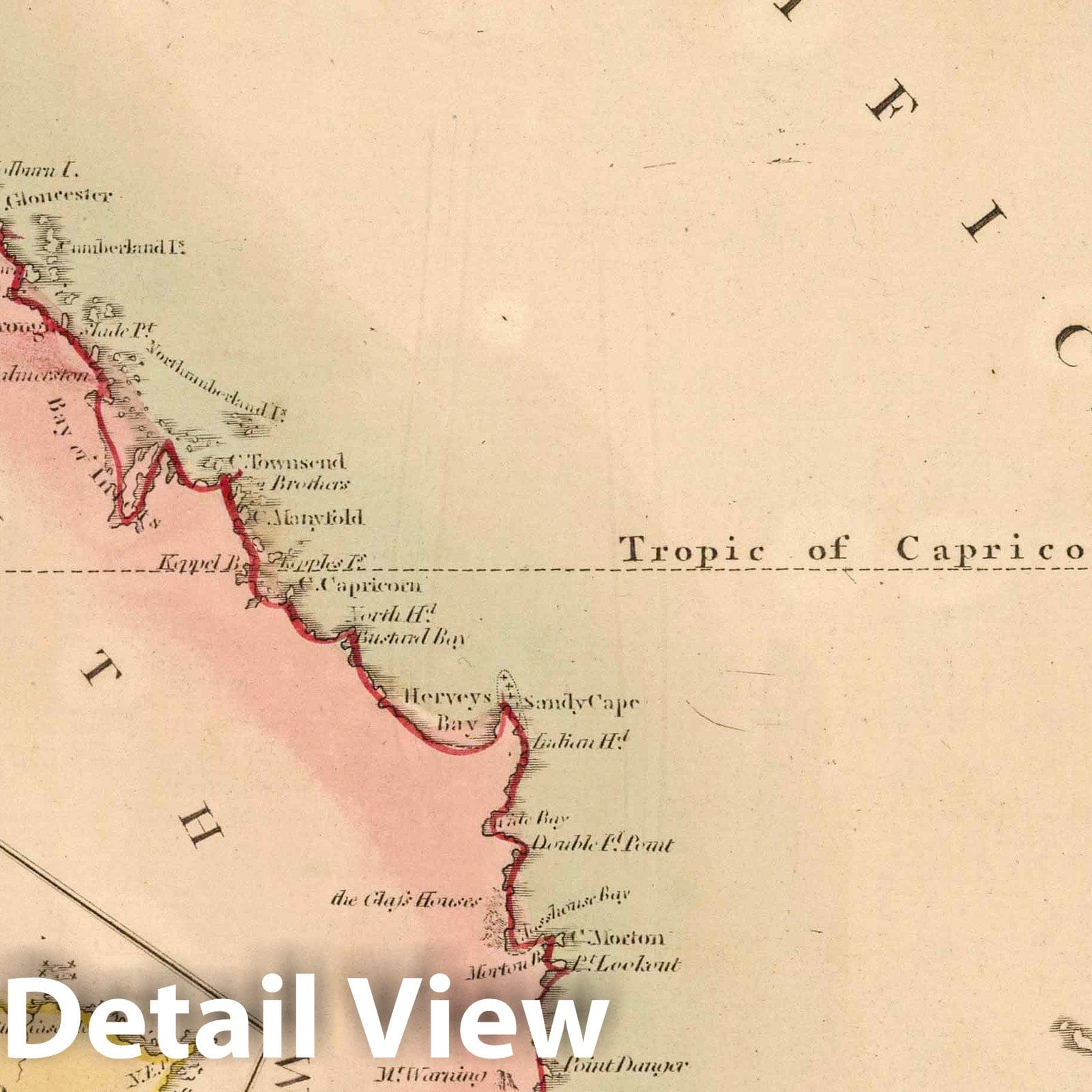 New South Wales with Norfolk and Lord Howe Islands, 1791 – Historical Map Print