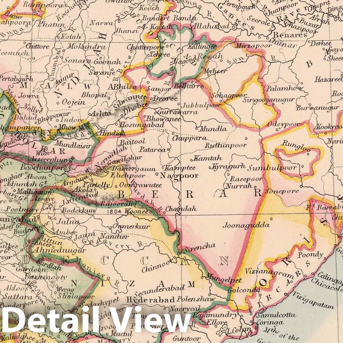 Map of India to Illustrate the Progress of the British Dominion 1791-1857 - James Wyld 1864