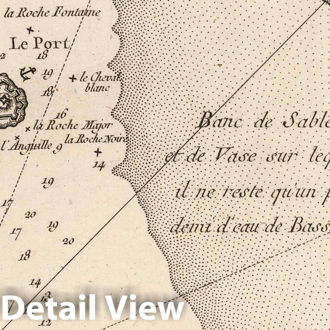 Cayenne, French Guiana - Nautical Chart, 1764 - Bellin Maritime Map Print