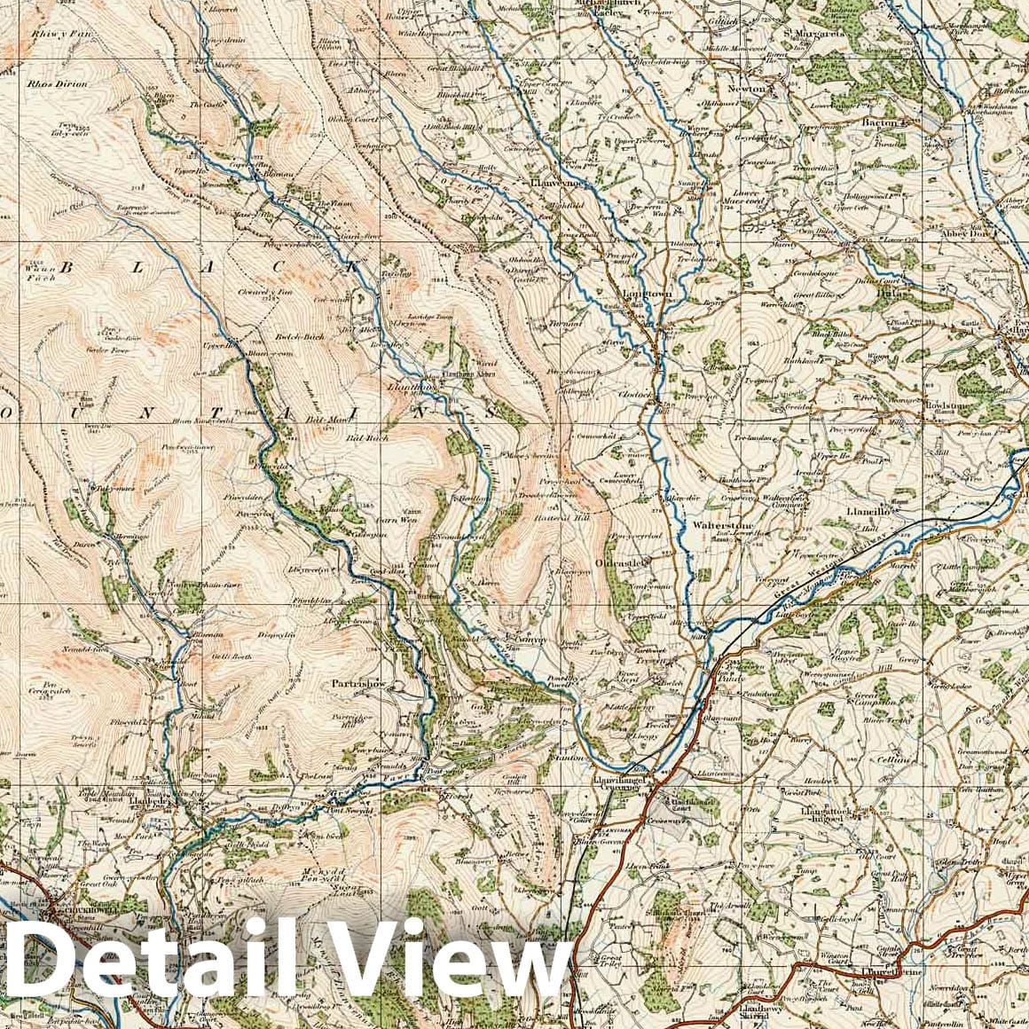 Abergavenny - England, 1913 - Ordnance Survey Map Print