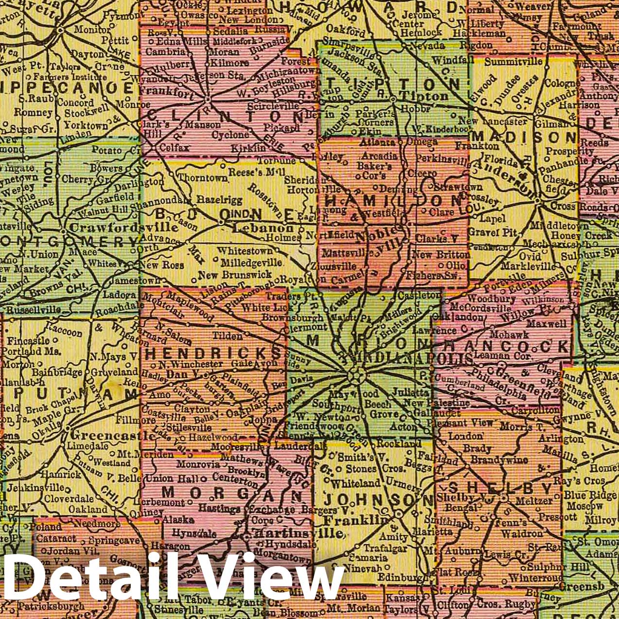 Chicago - Railroad Map, 1909 - Indiana Historical Map Print
