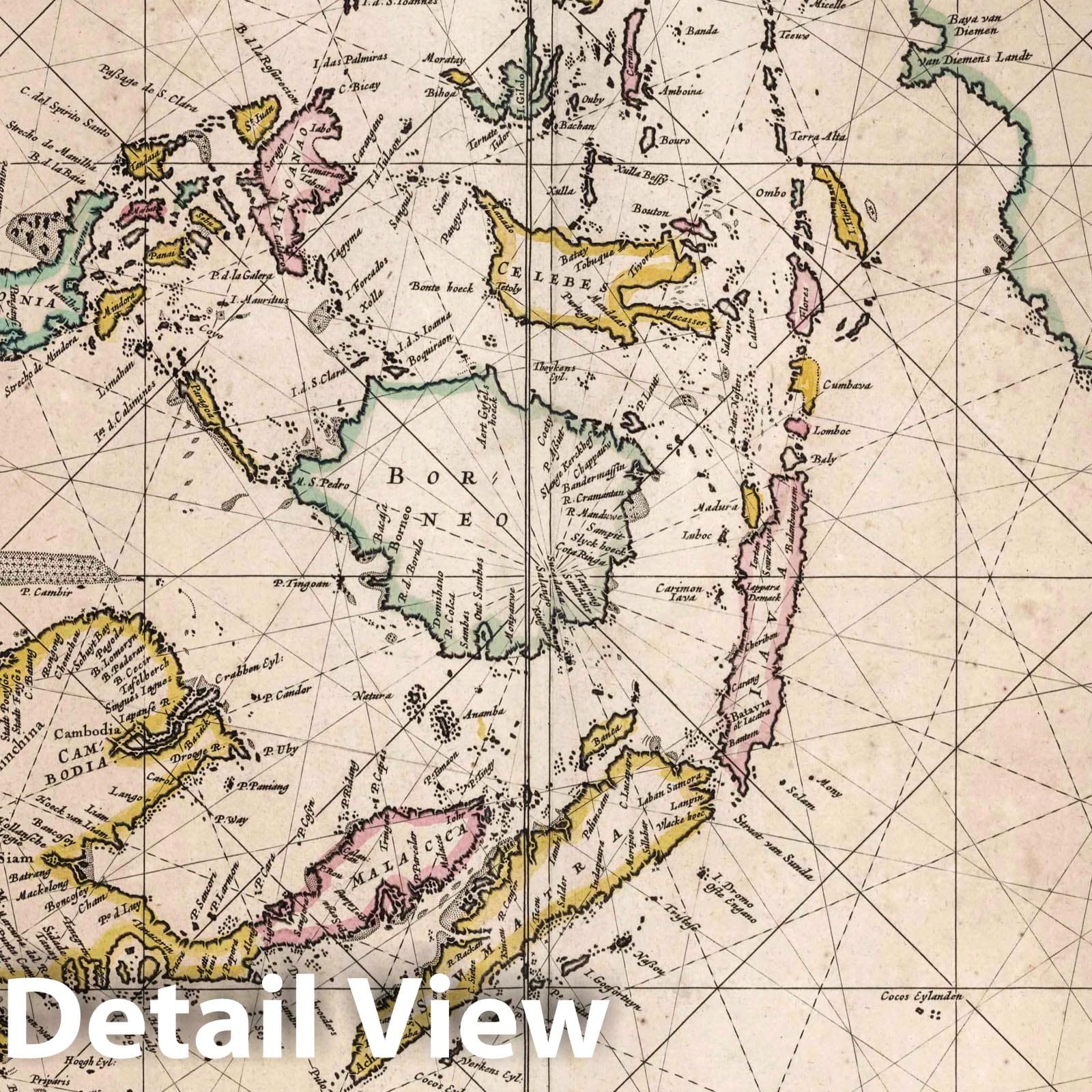 East Indies - Nautical Chart, 1667 - Historical Map Print