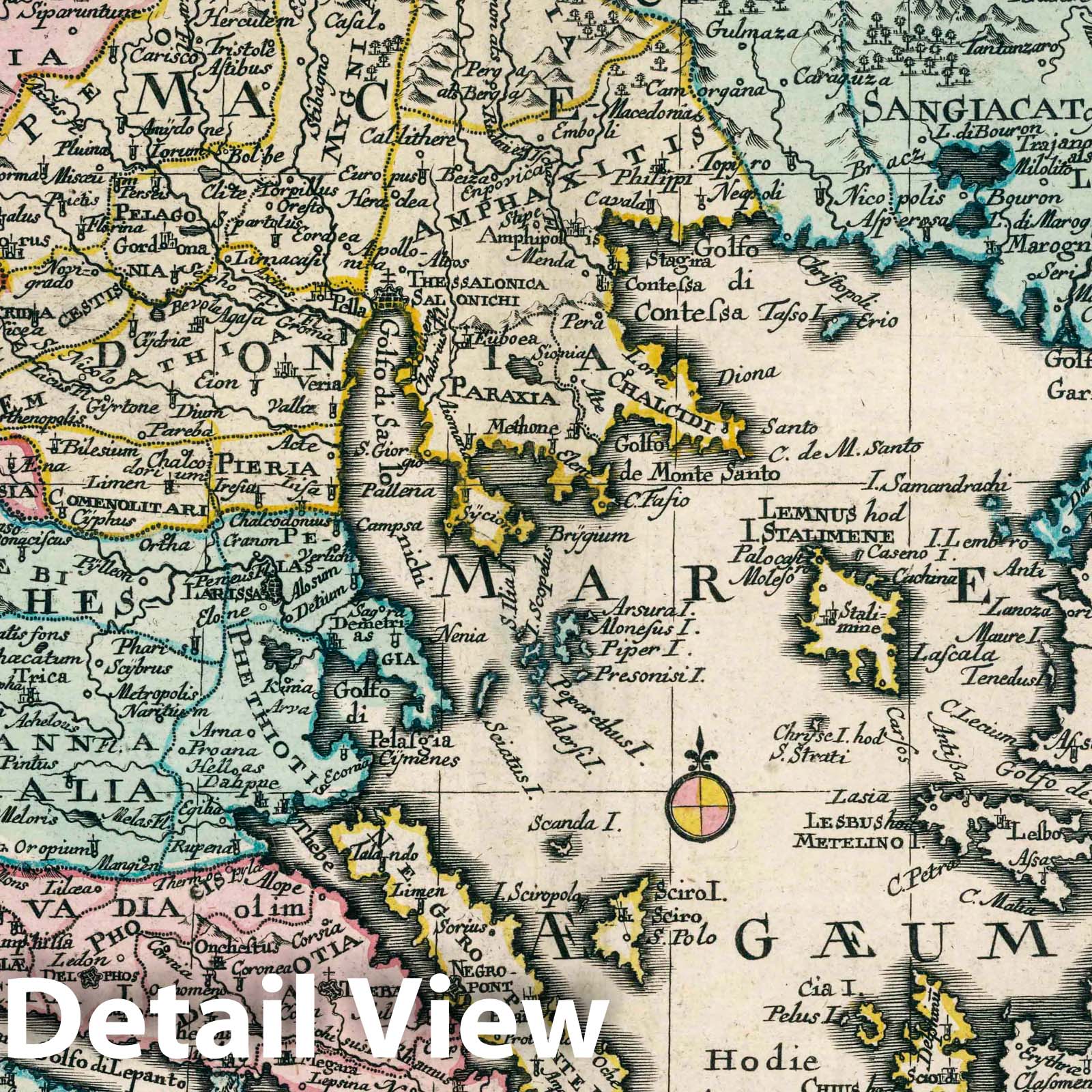 Greece and Roman Empire - River Map, 1753 - Historical Atlas Print