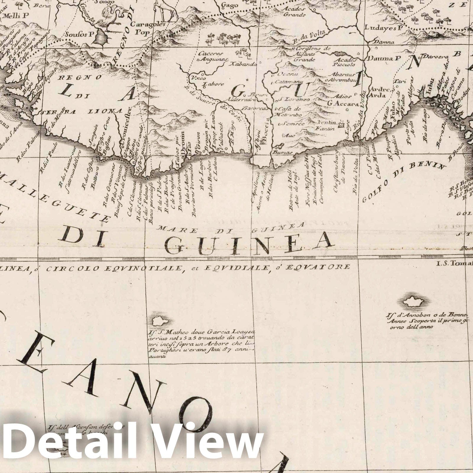West Africa - River Map, 1693 - Coronelli Atlante Veneto Atlas Plate