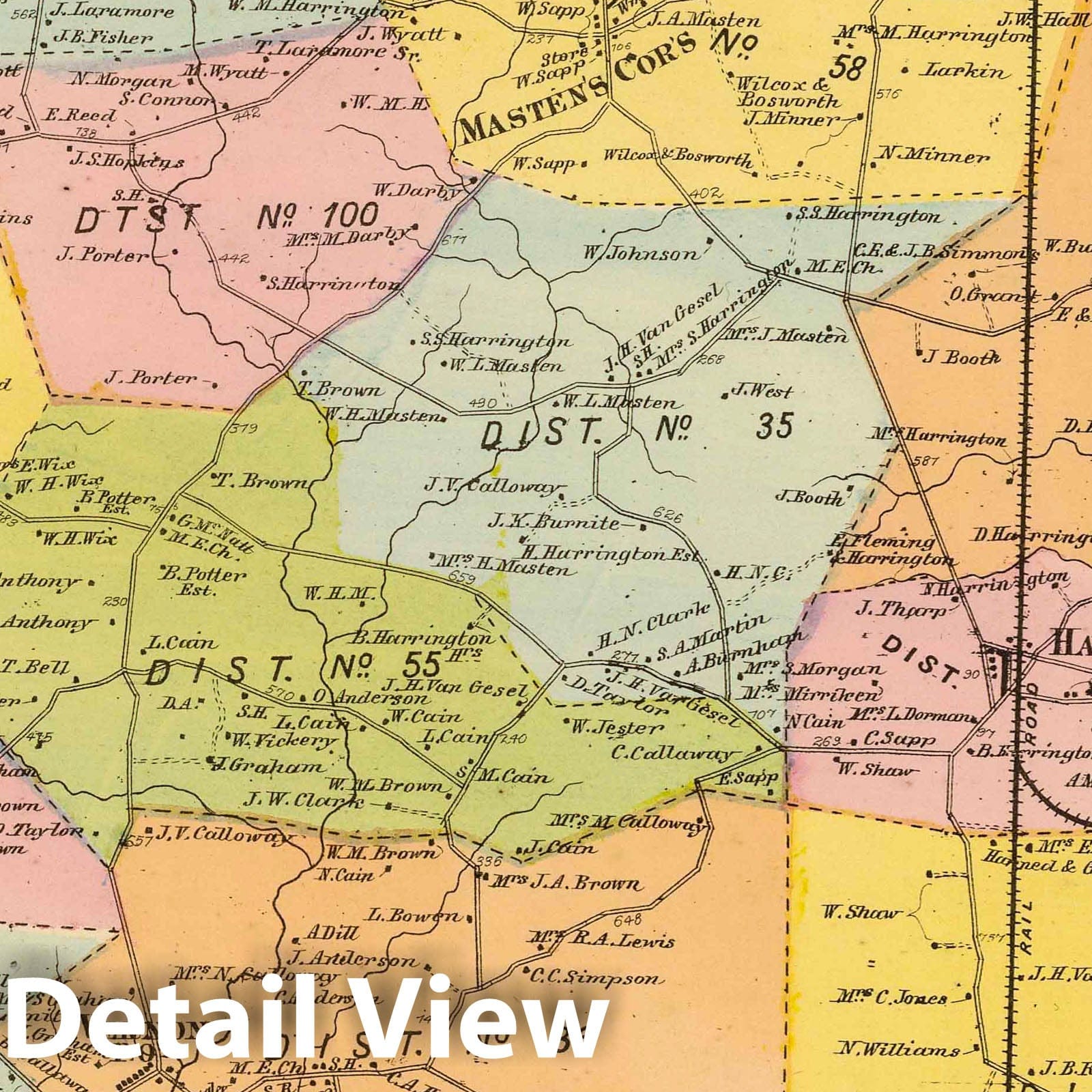 Mispillion, Kent County, Delaware - Railroad Map, 1868 - Historical Map Print