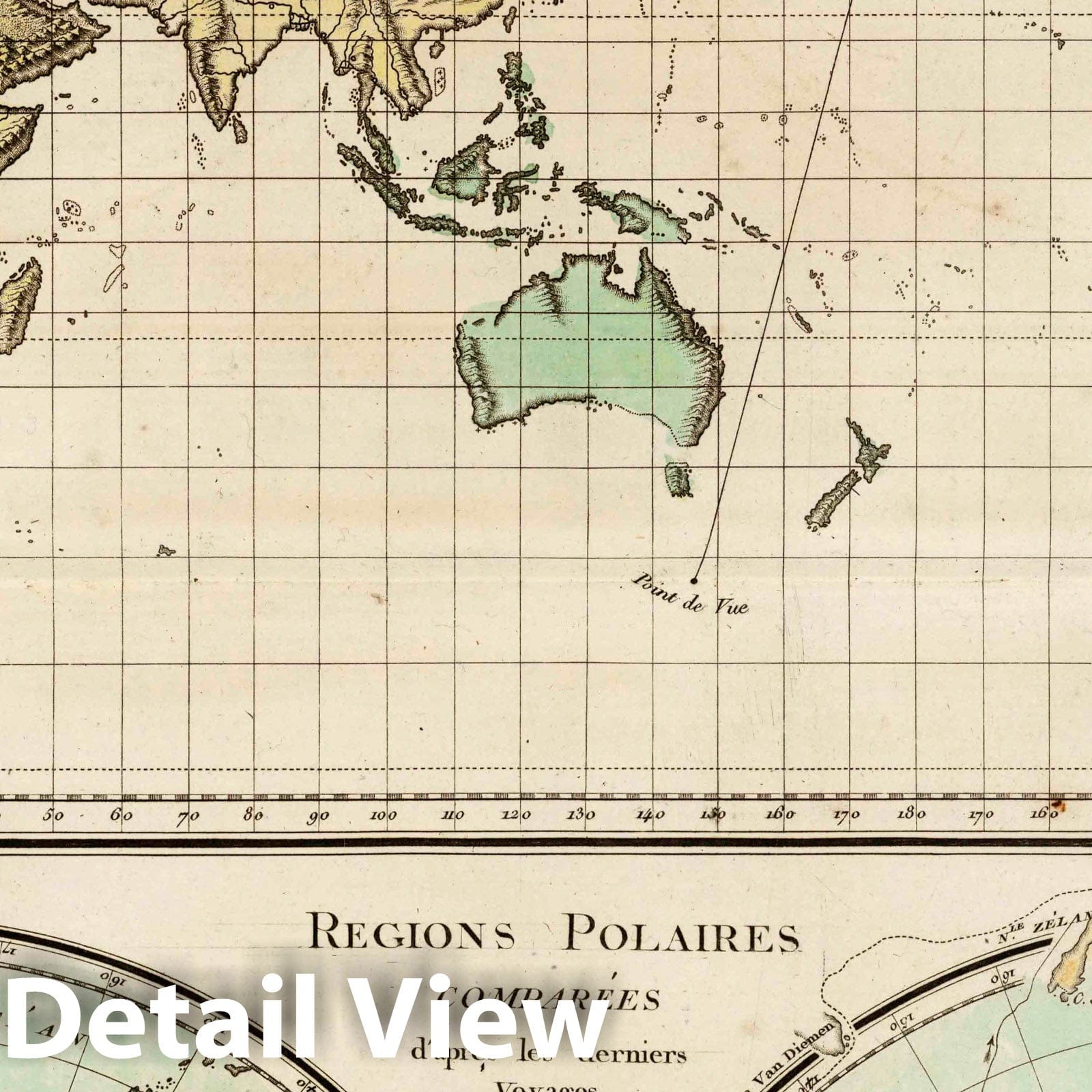 World and Polar Regions, 1804 - Historical Map Print